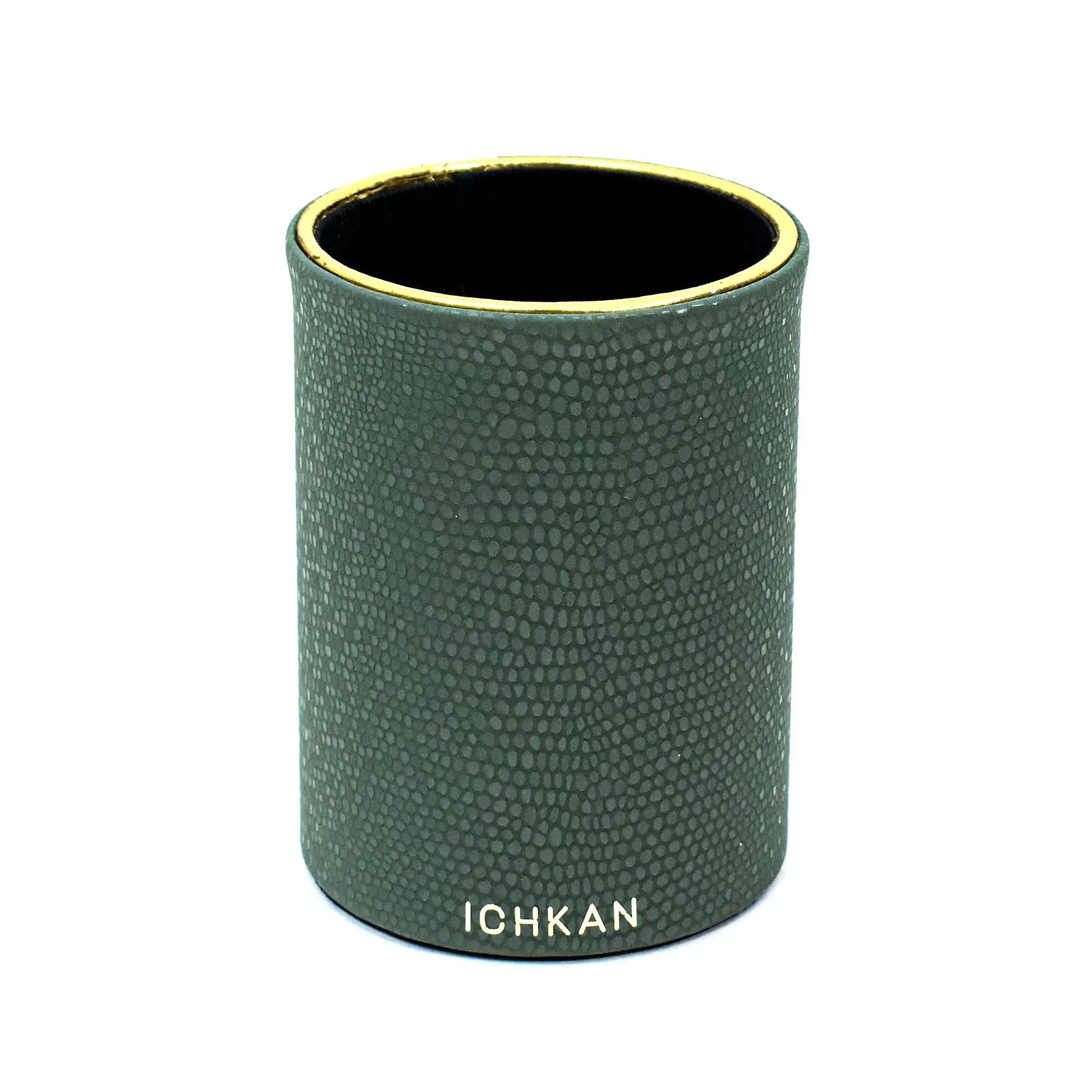 Leatherette Circular Pen/Brush Holder | Olive Green | Serpentine Ichkan