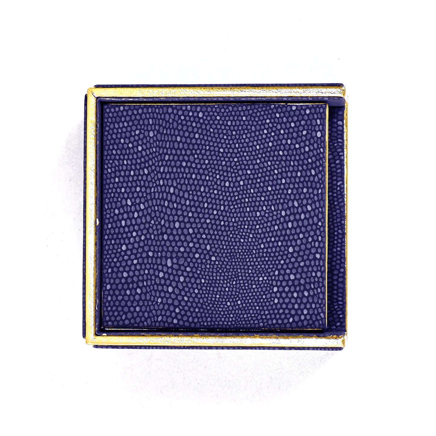 Leatherette Square Coasters Set of 6 | Blue | Serpentine Ichkan