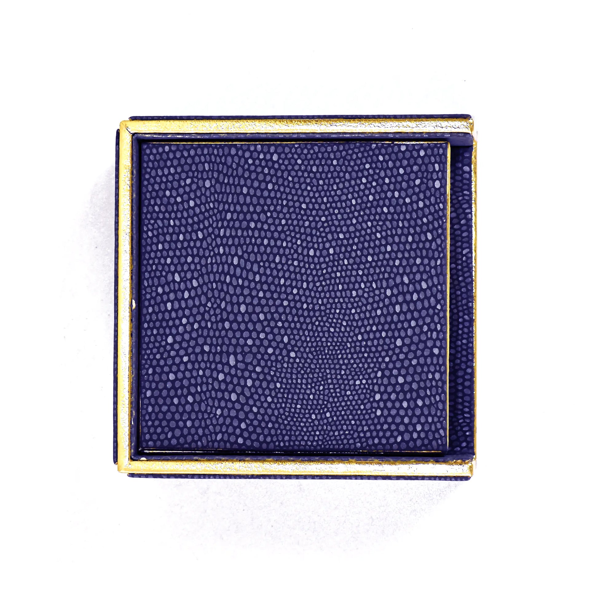 Leatherette Square Coasters Set of 6 | Blue | Serpentine Ichkan