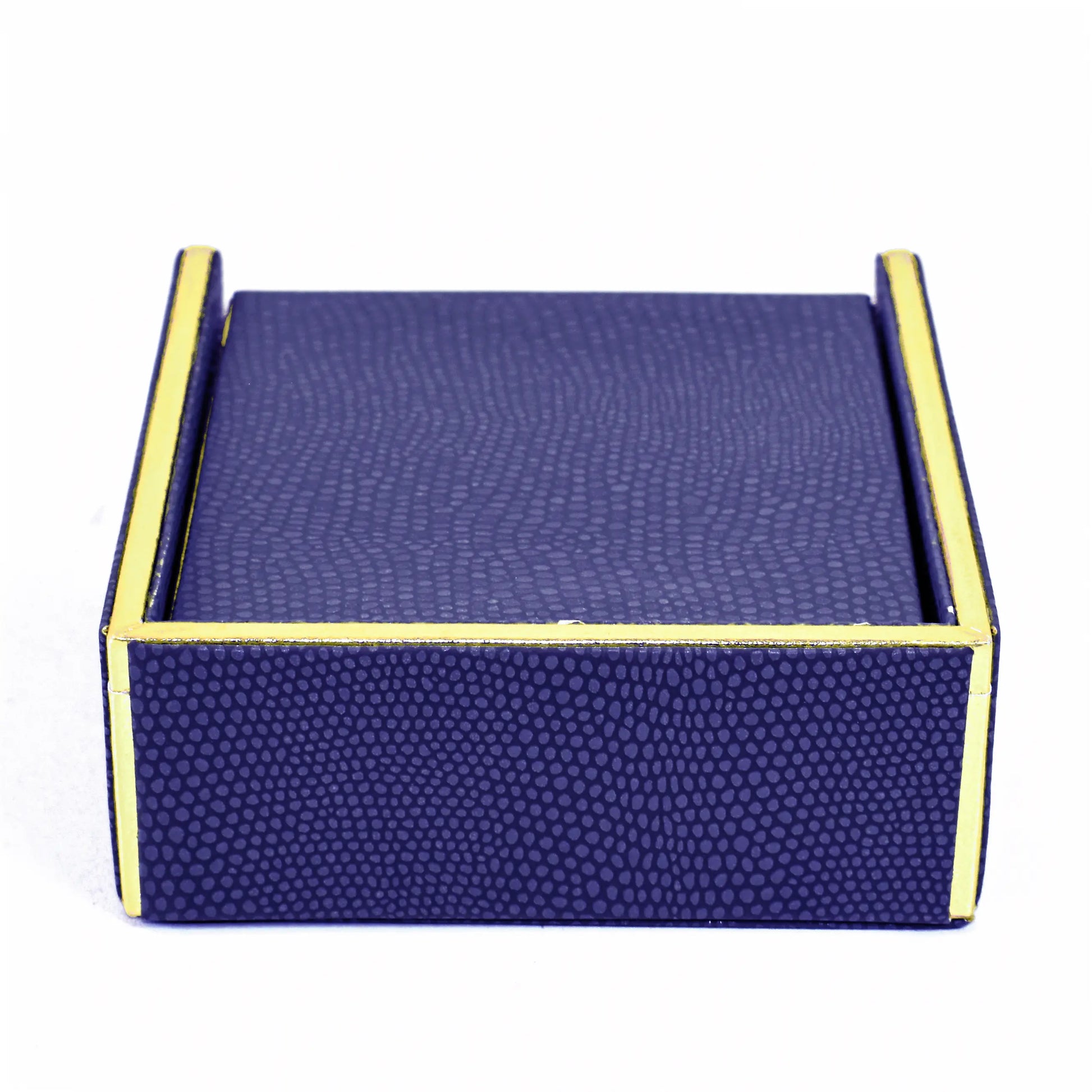 Leatherette Square Coasters Set of 6 | Blue | Serpentine Ichkan