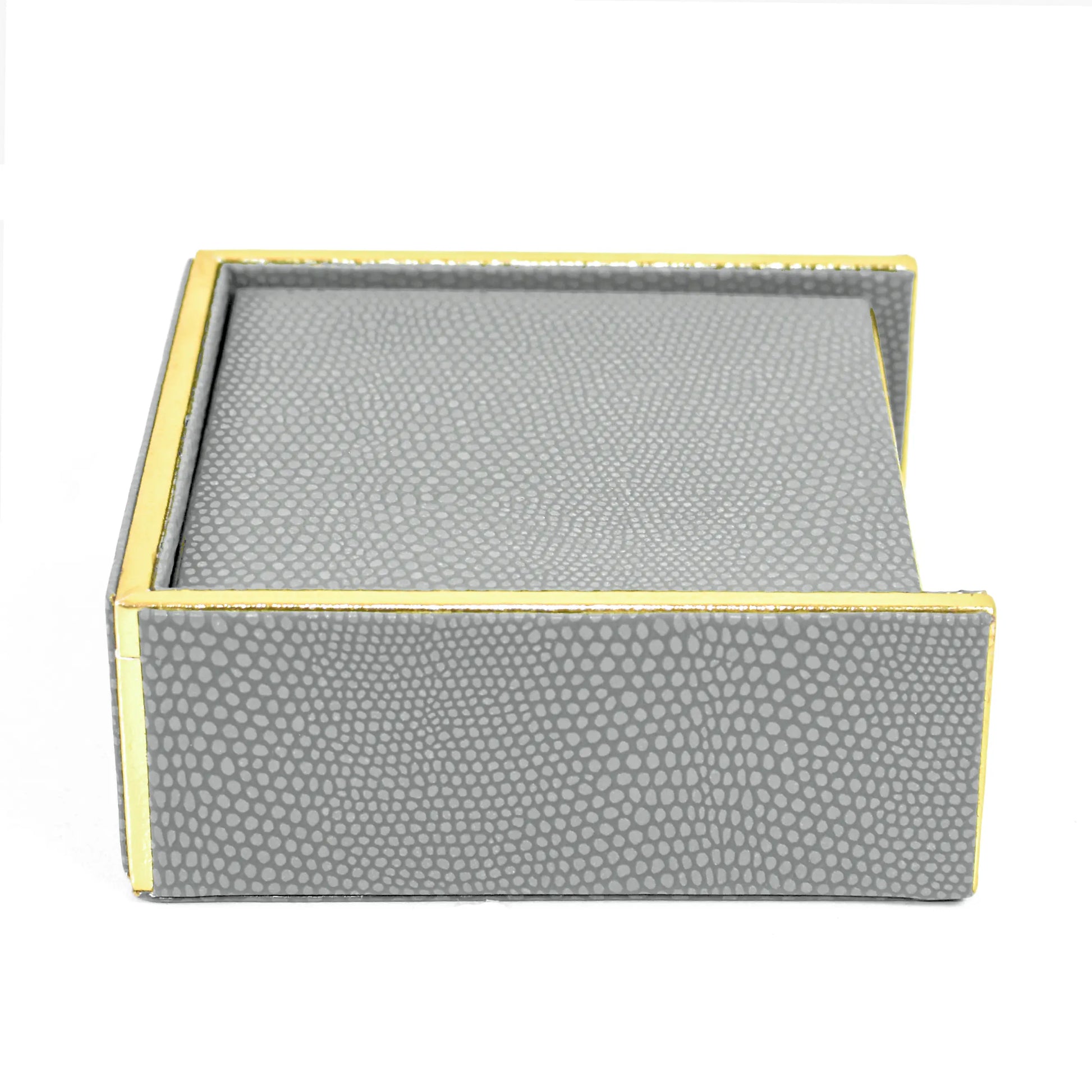 Leatherette Square Coasters Set of 6 | Grey | Serpentine Ichkan