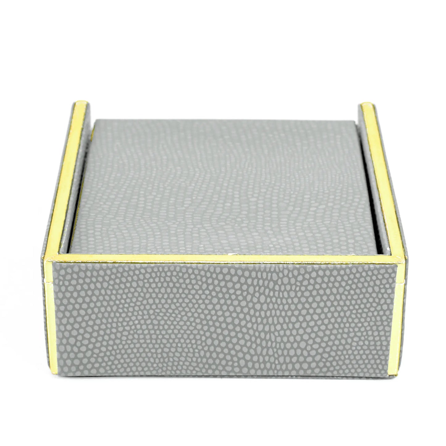 Leatherette Square Coasters Set of 6 | Grey | Serpentine Ichkan