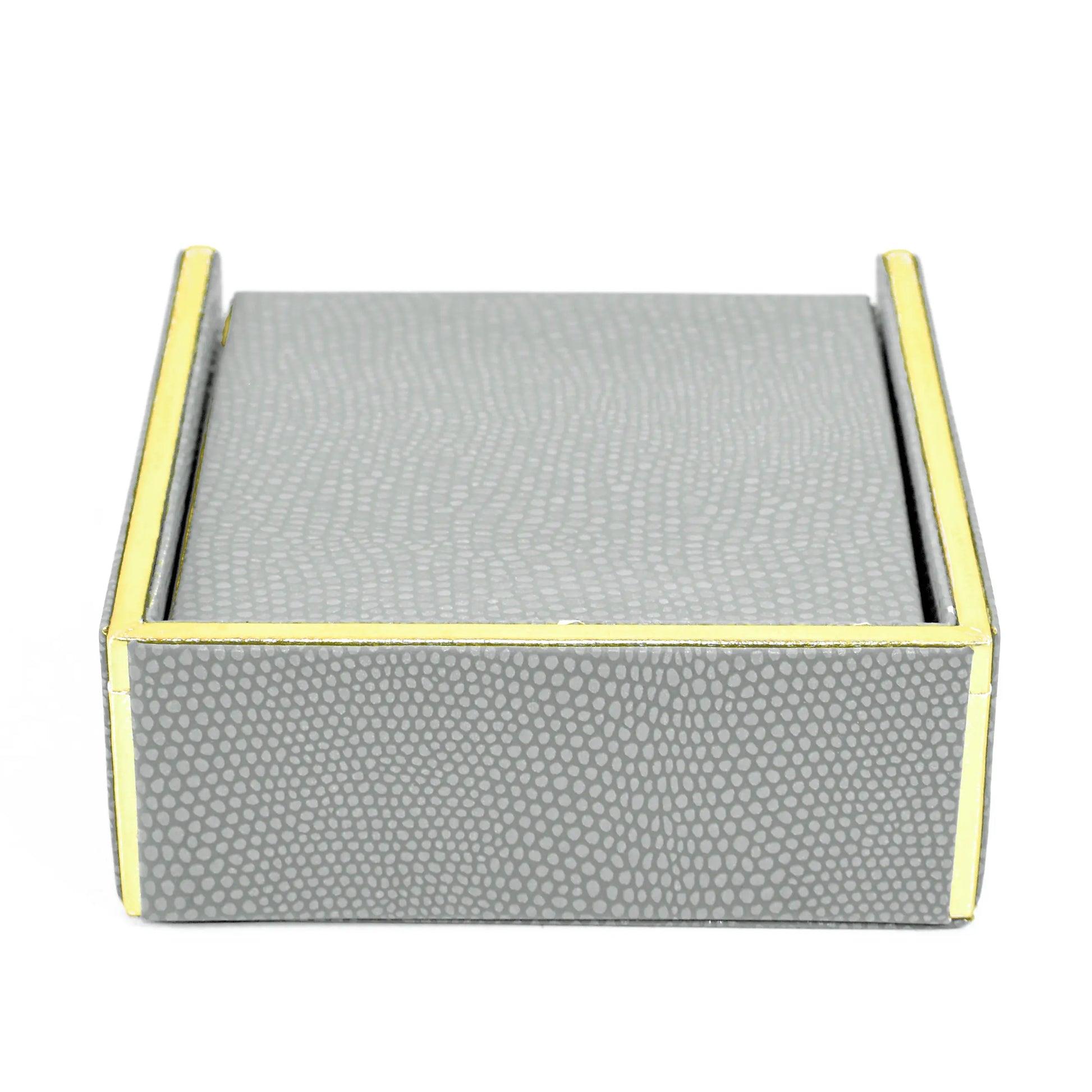 Leatherette Square Coasters Set of 6 | Grey | Serpentine Ichkan