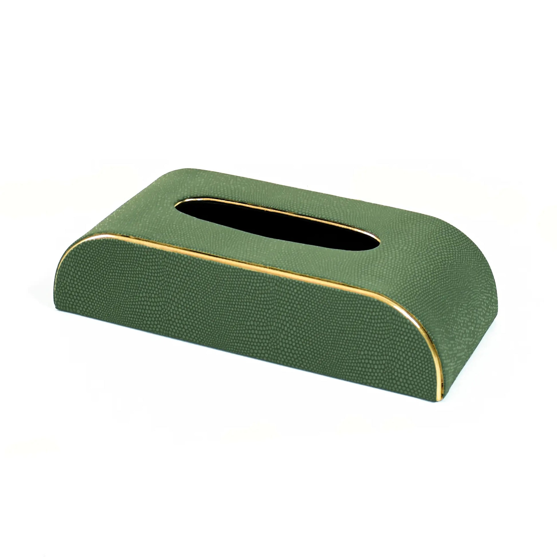 Leatherette Curve Tissue Holder | Olive Green | Serpentine Ichkan