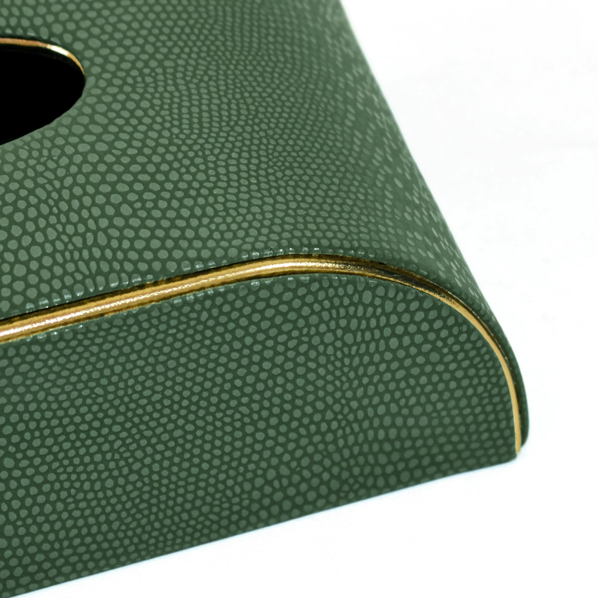Leatherette Curve Tissue Holder | Olive Green | Serpentine Ichkan