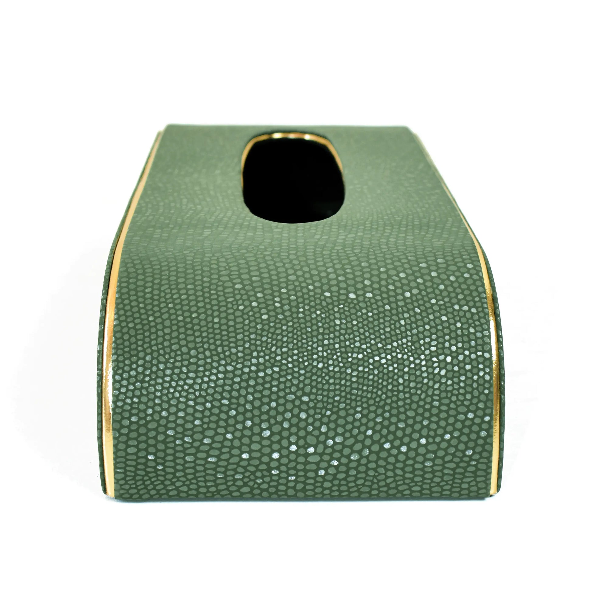 Leatherette Curve Tissue Holder | Olive Green | Serpentine Ichkan