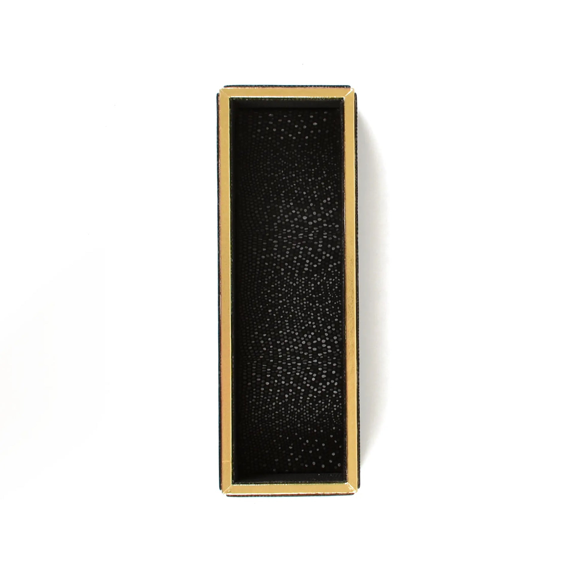 Leatherette Rectangle Long Cutlery Tray | Black | Serpentine Ichkan