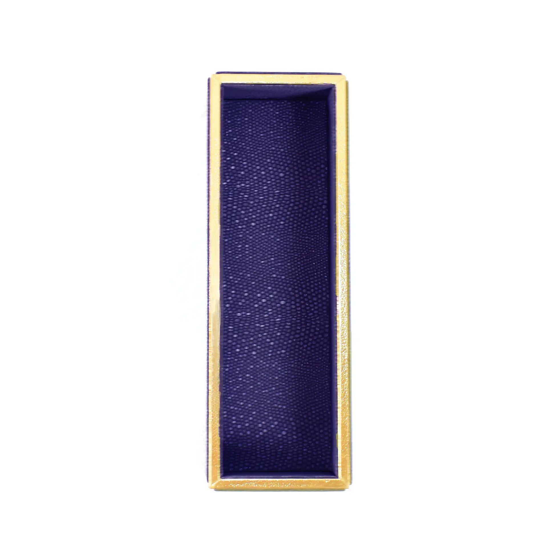 Leatherette Rectangle Long Cutlery Tray | Blue | Serpentine Ichkan