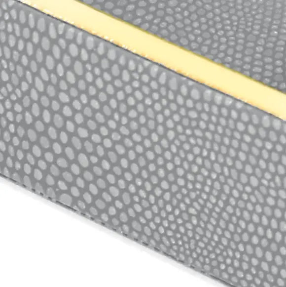 Leatherette Rectangle Long Cutlery Tray | Grey | Serpentine Ichkan