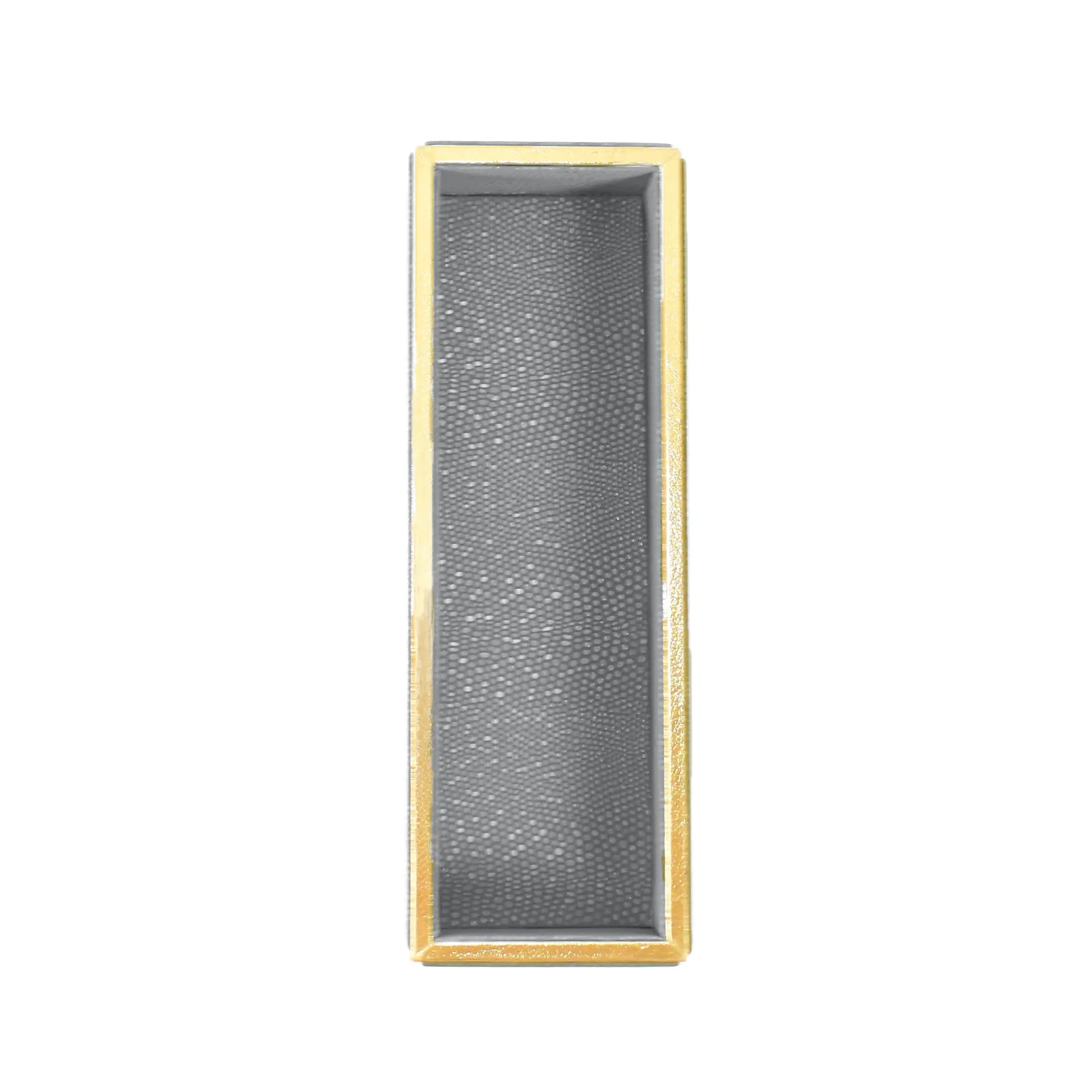 Leatherette Rectangle Long Cutlery Tray | Grey | Serpentine Ichkan