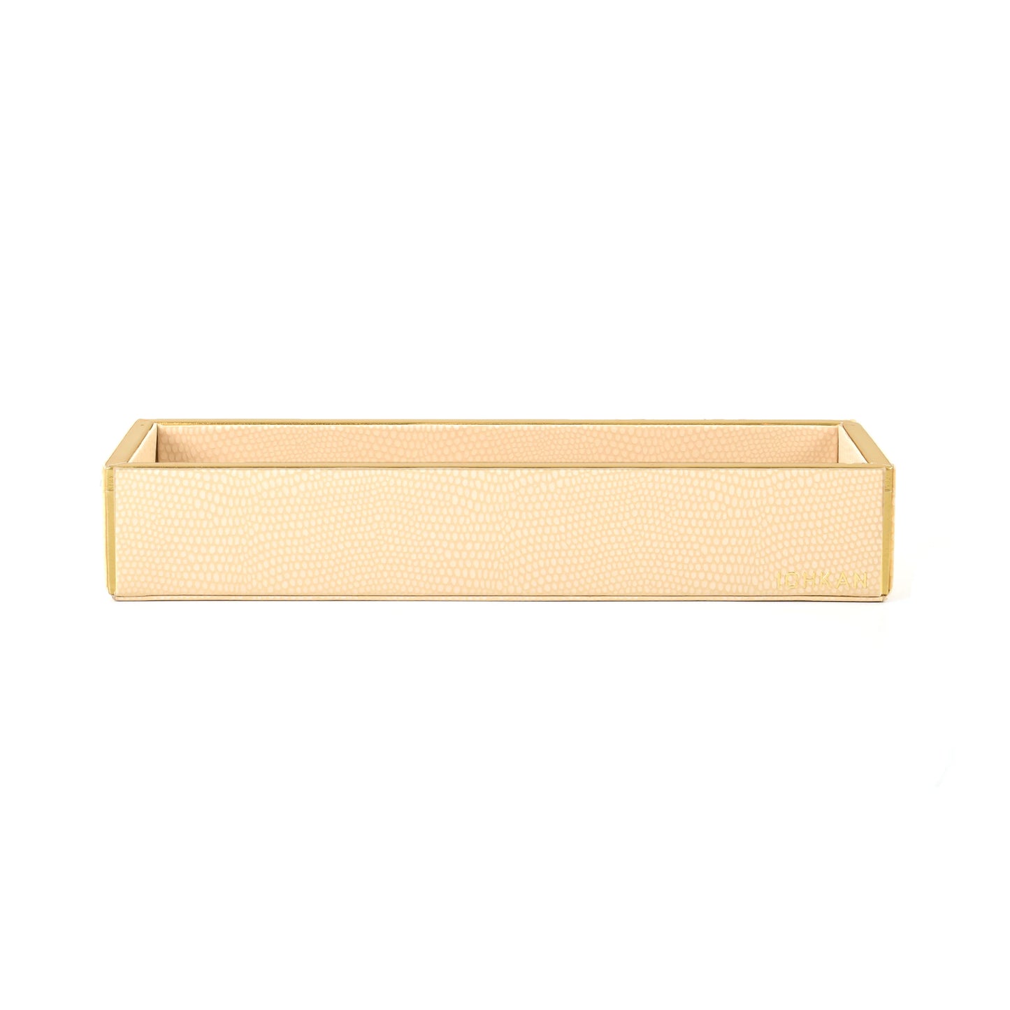 Leatherette Rectangle Long Cutlery Tray | Ivory | Serpentine Ichkan