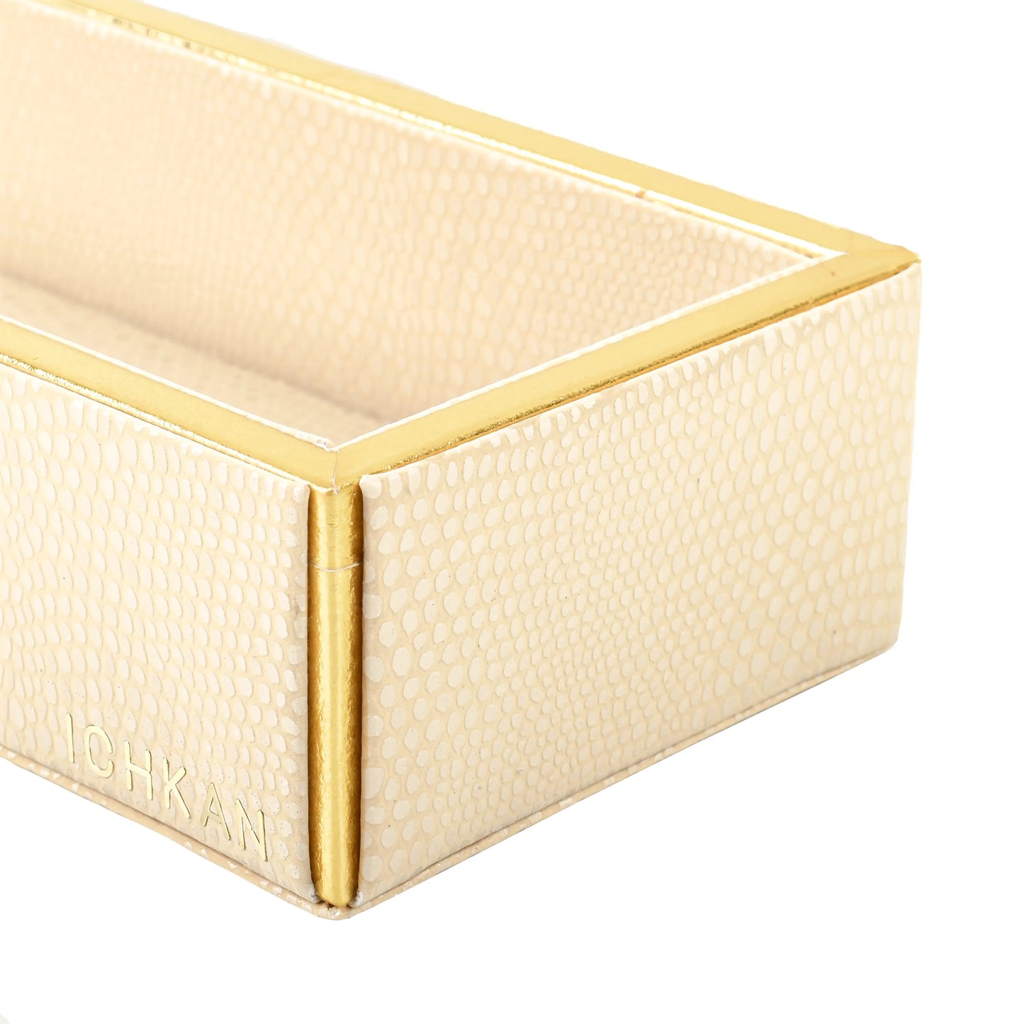 Leatherette Rectangle Long Cutlery Tray | Ivory | Serpentine Ichkan