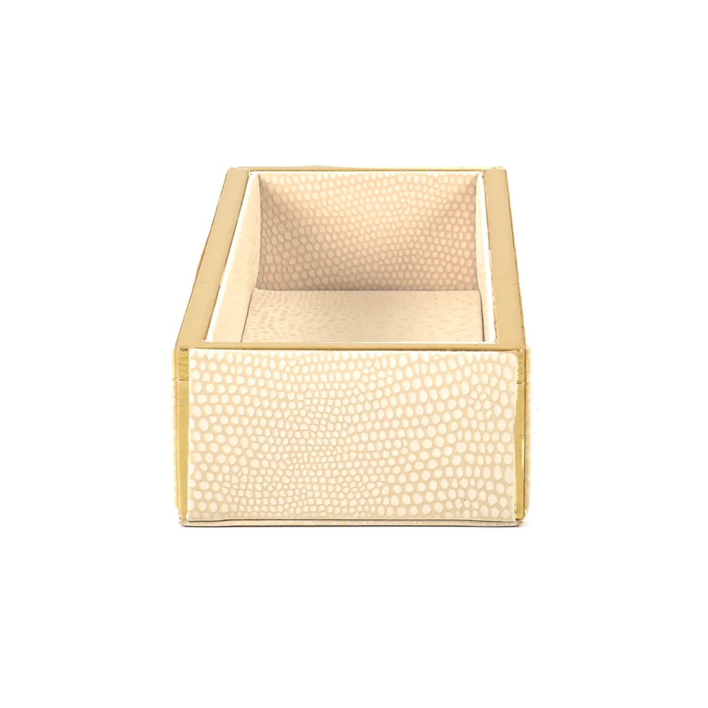 Leatherette Rectangle Long Cutlery Tray | Ivory | Serpentine Ichkan