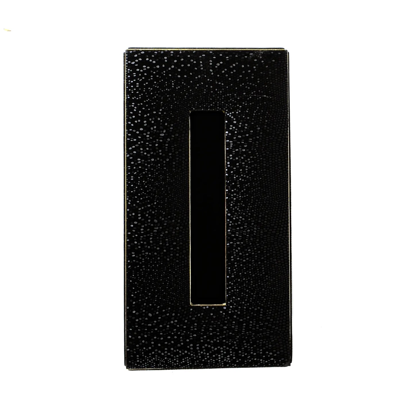 Leatherette Rectangle Tissue Box Holder | Black | Serpentine Ichkan