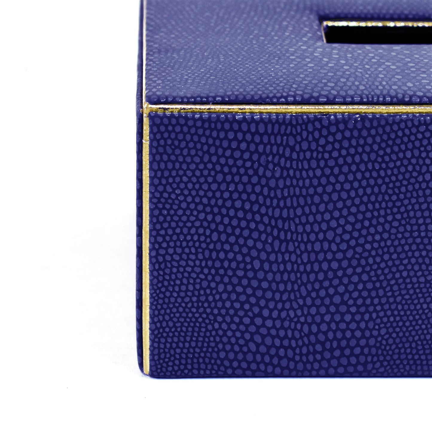 Leatherette Rectangle Tissue Box Holder | Blue | Serpentine Ichkan