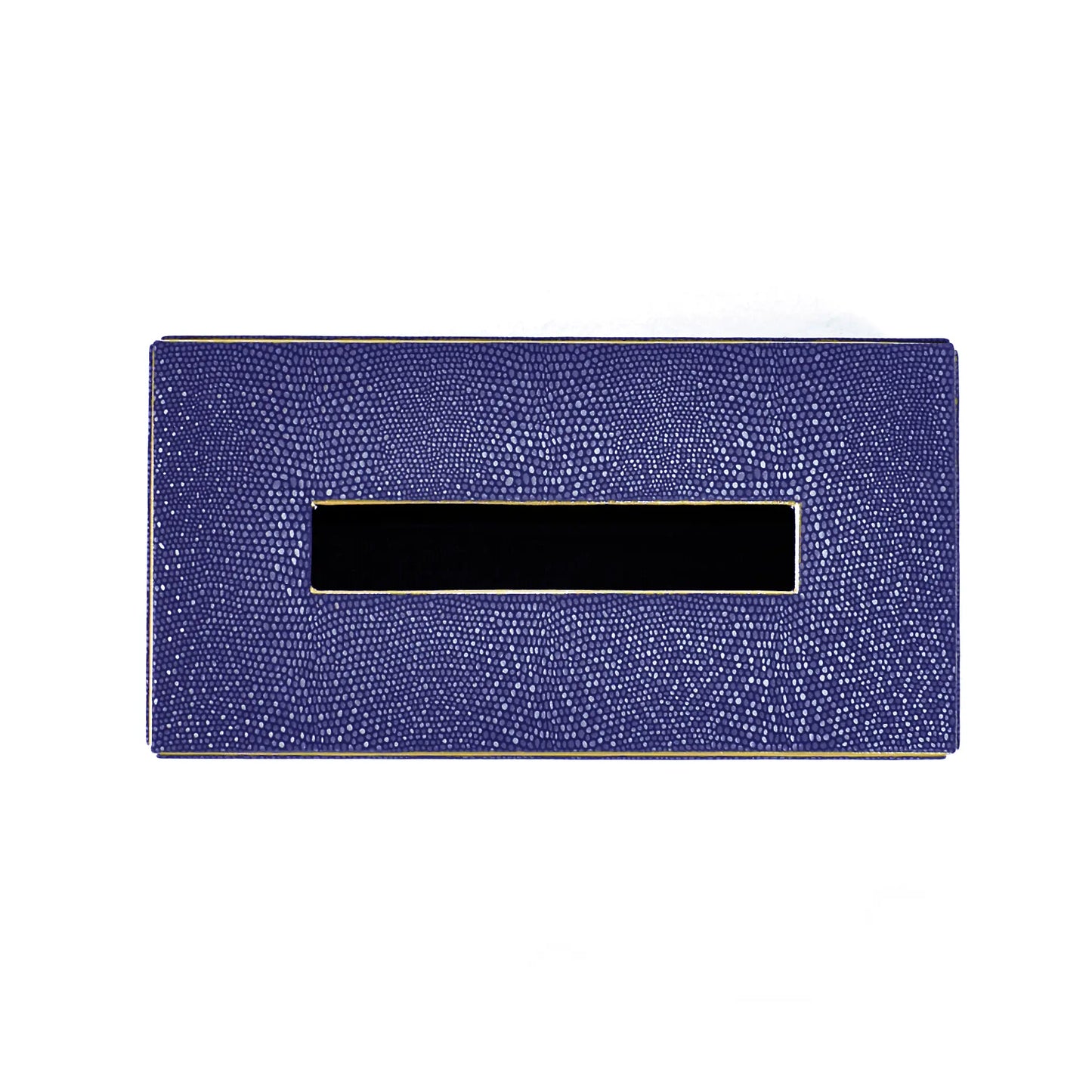 Leatherette Rectangle Tissue Box Holder | Blue | Serpentine Ichkan
