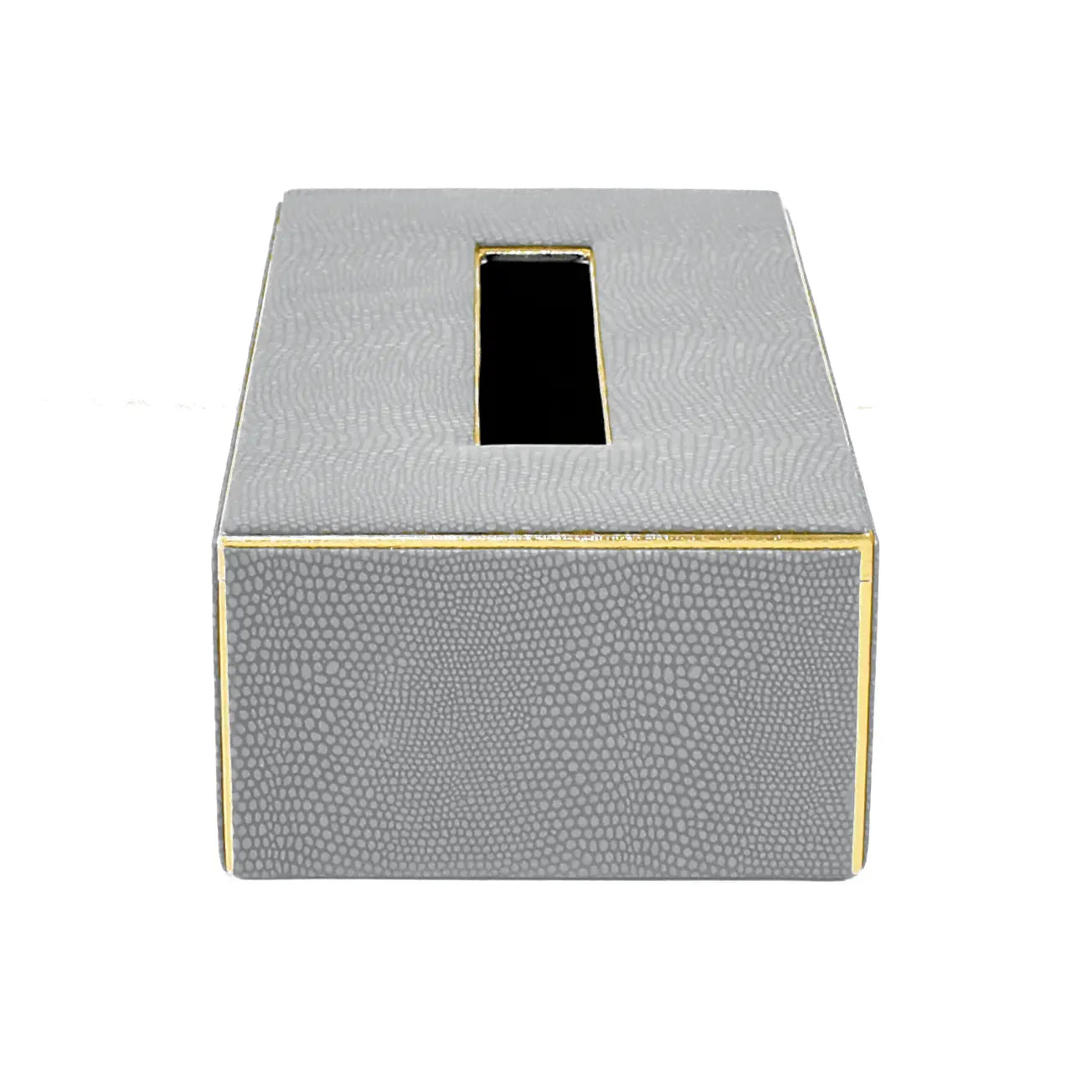 Leatherette Rectangle Tissue Box Holder | Grey | Serpentine Ichkan
