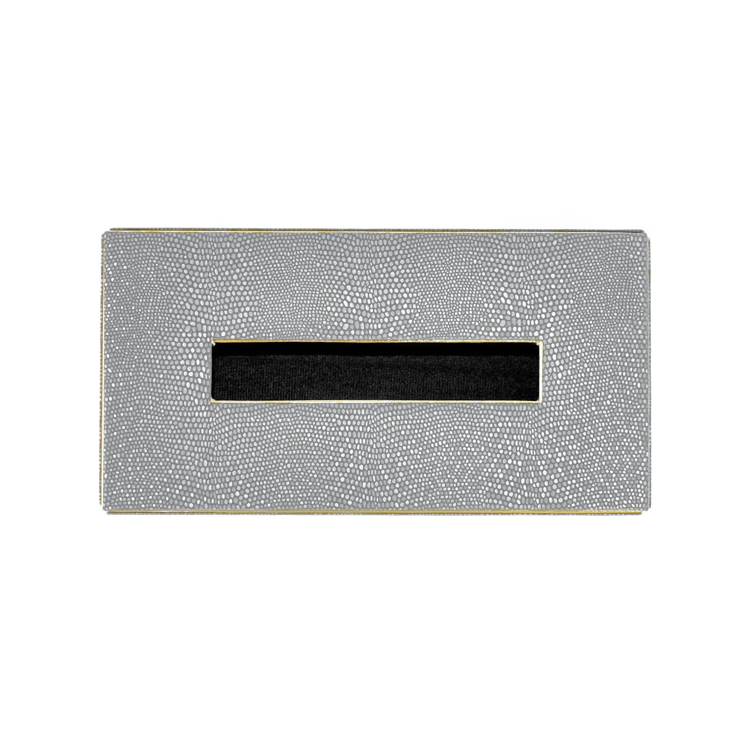 Leatherette Rectangle Tissue Box Holder | Grey | Serpentine Ichkan