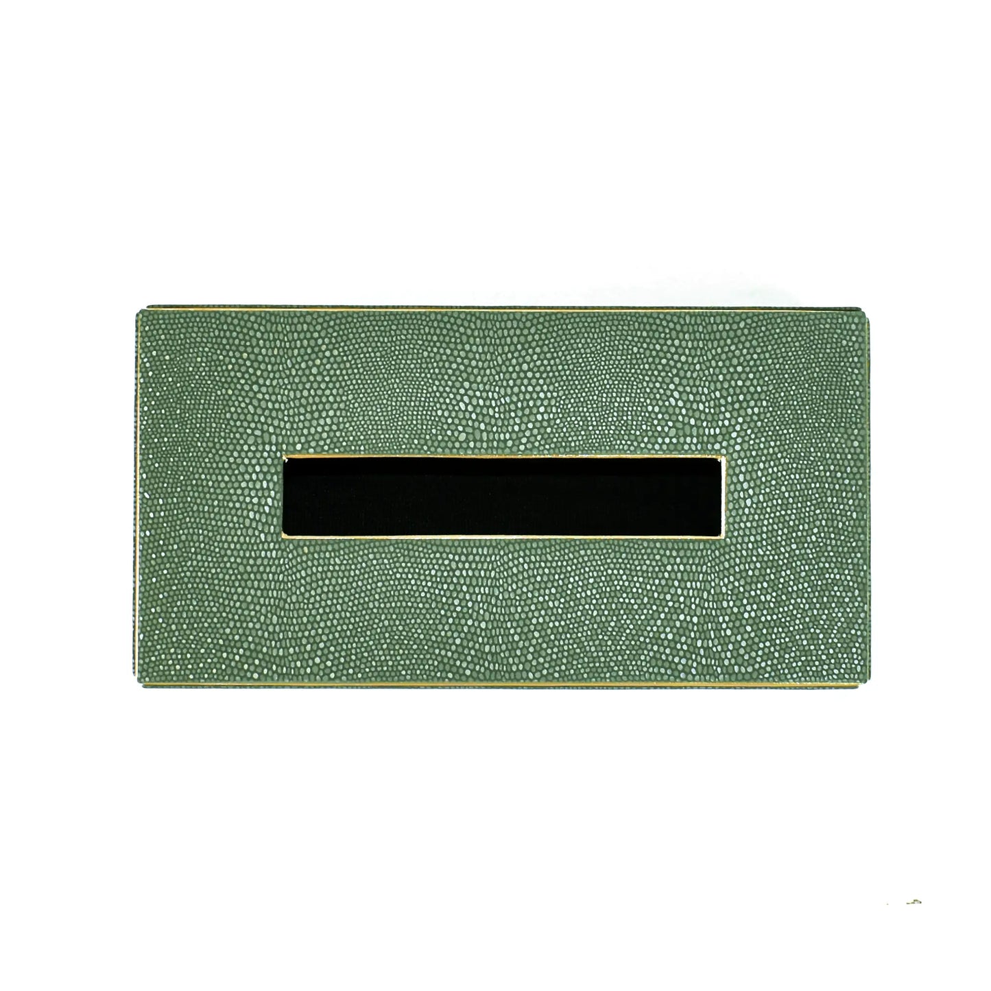 Leatherette Rectangle Tissue Box Holder | Olive Green | Serpentine Ichkan