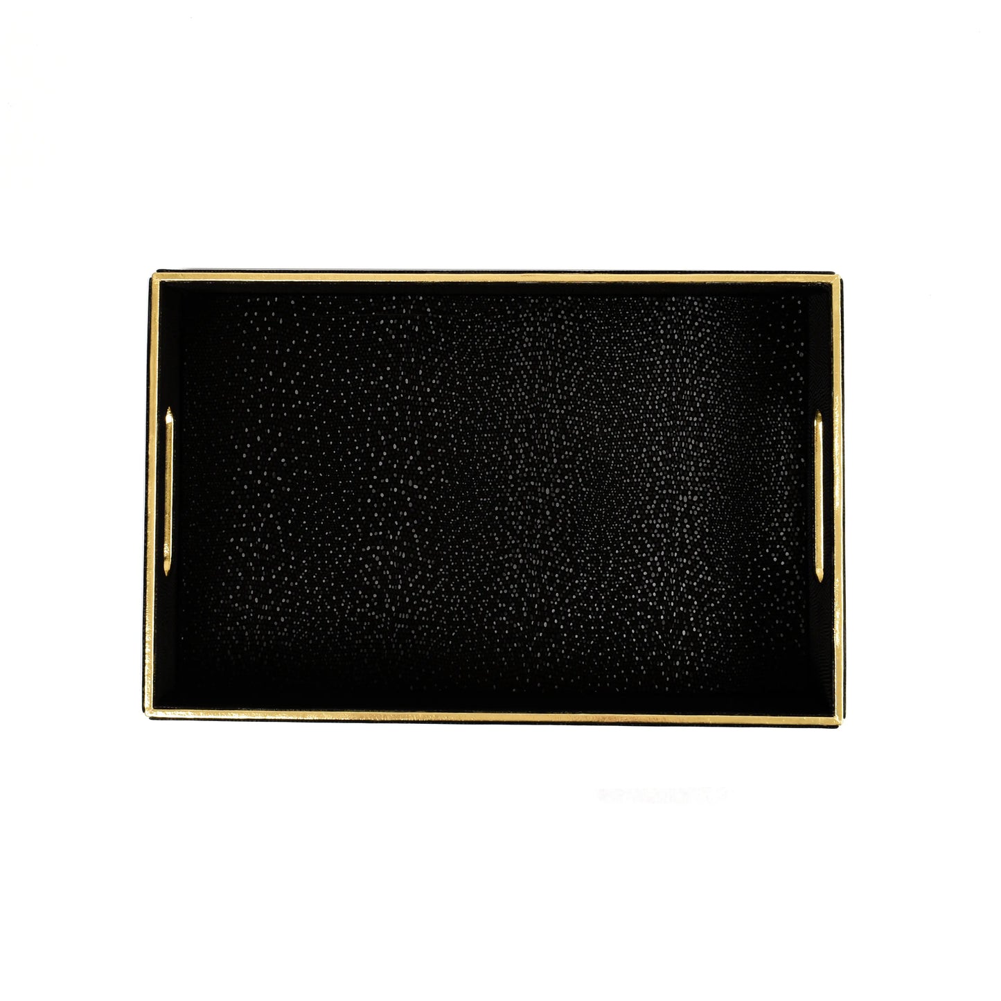 Leatherette Rectangle Serving Tray Set of 2 | Black | Serpentine Ichkan