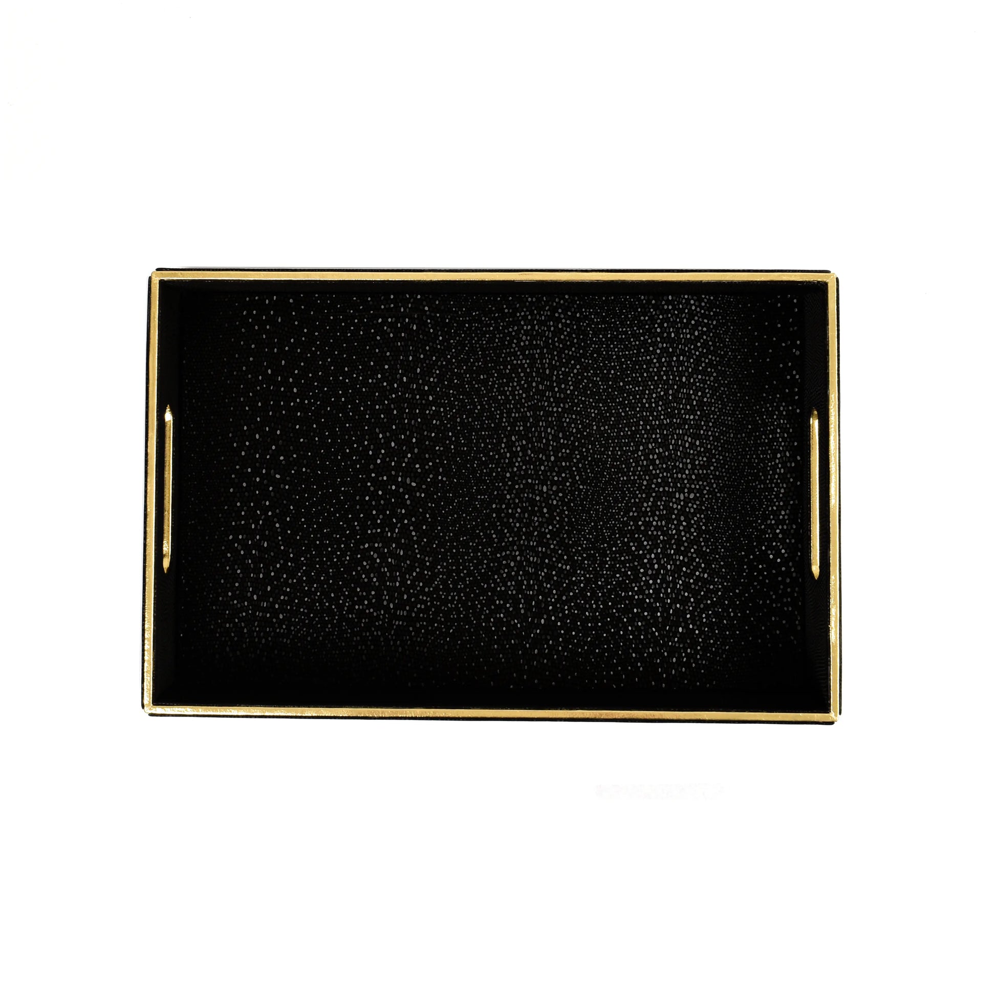 Leatherette Rectangle Serving Tray Set of 2 | Black | Serpentine Ichkan