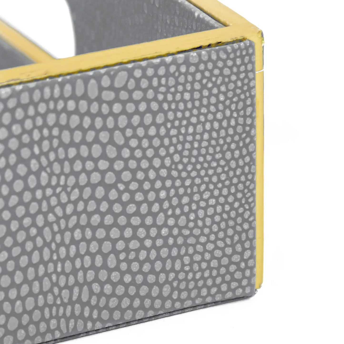 Leatherette Rectangle Serving Tray Large | Grey | Serpentine Ichkan