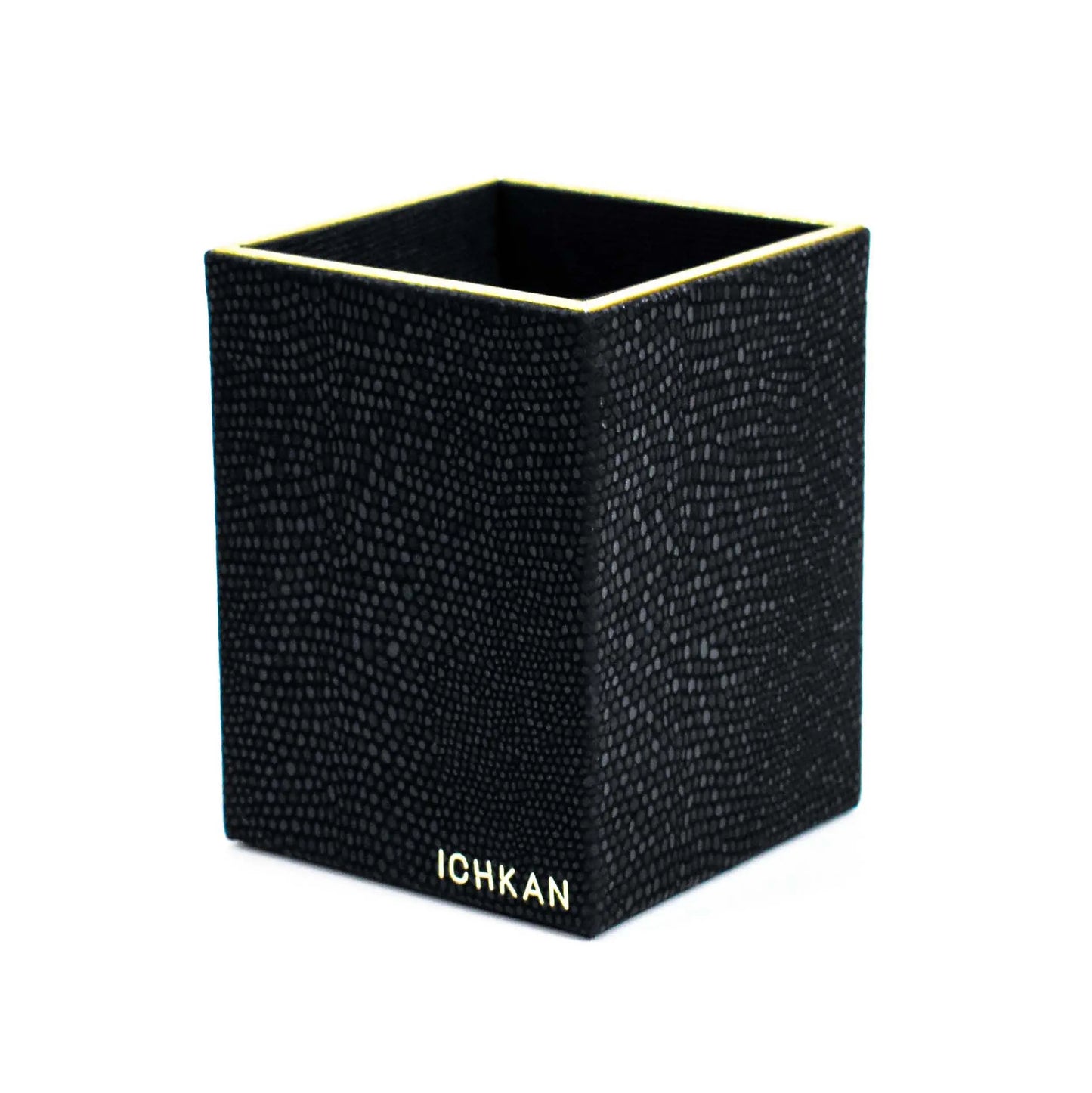 Leatherette Square Pen/Brush Holder | Black | Serpentine Ichkan