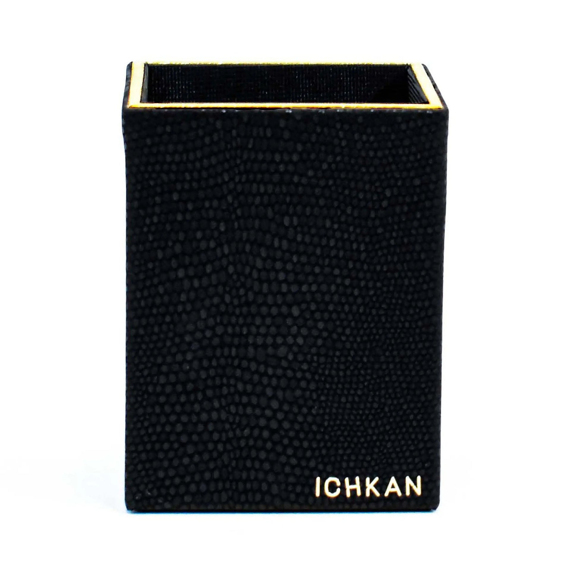 Leatherette Square Pen/Brush Holder | Black | Serpentine Ichkan