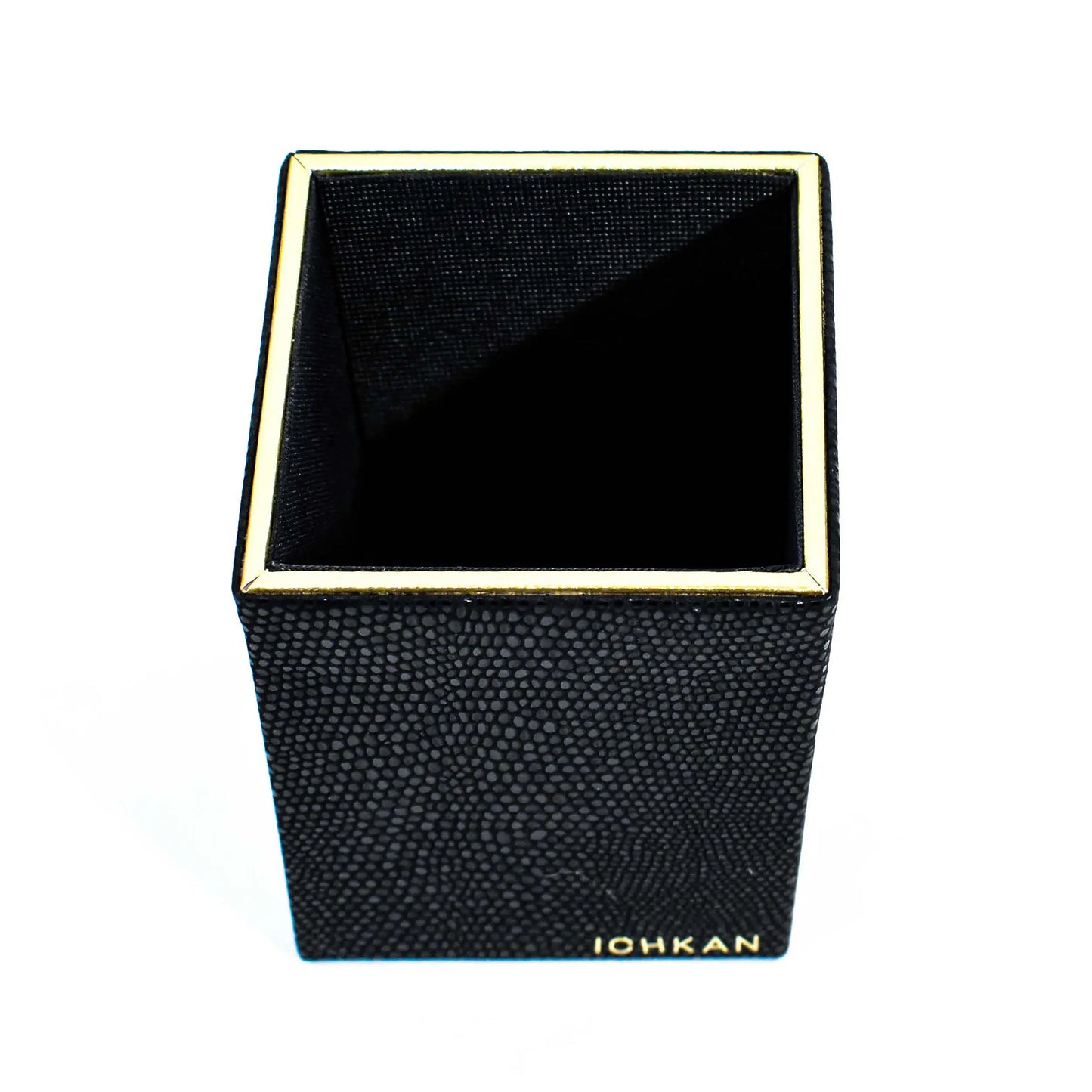 Leatherette Square Pen/Brush Holder | Black | Serpentine Ichkan
