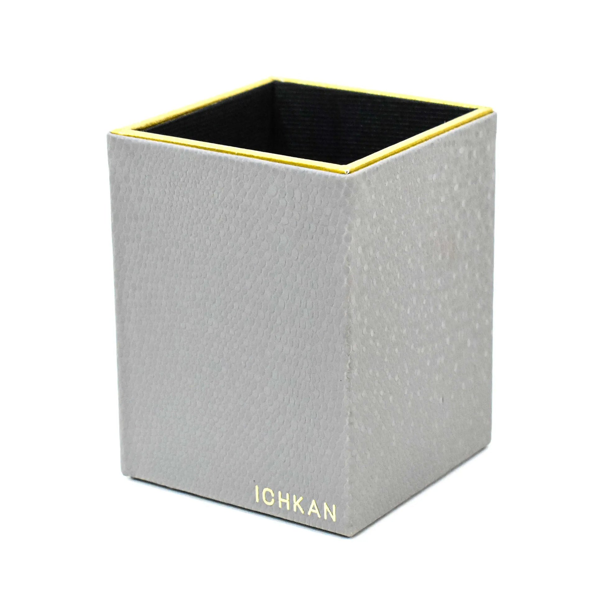Leatherette Square Pen/Brush Holder | Grey | Serpentine Ichkan