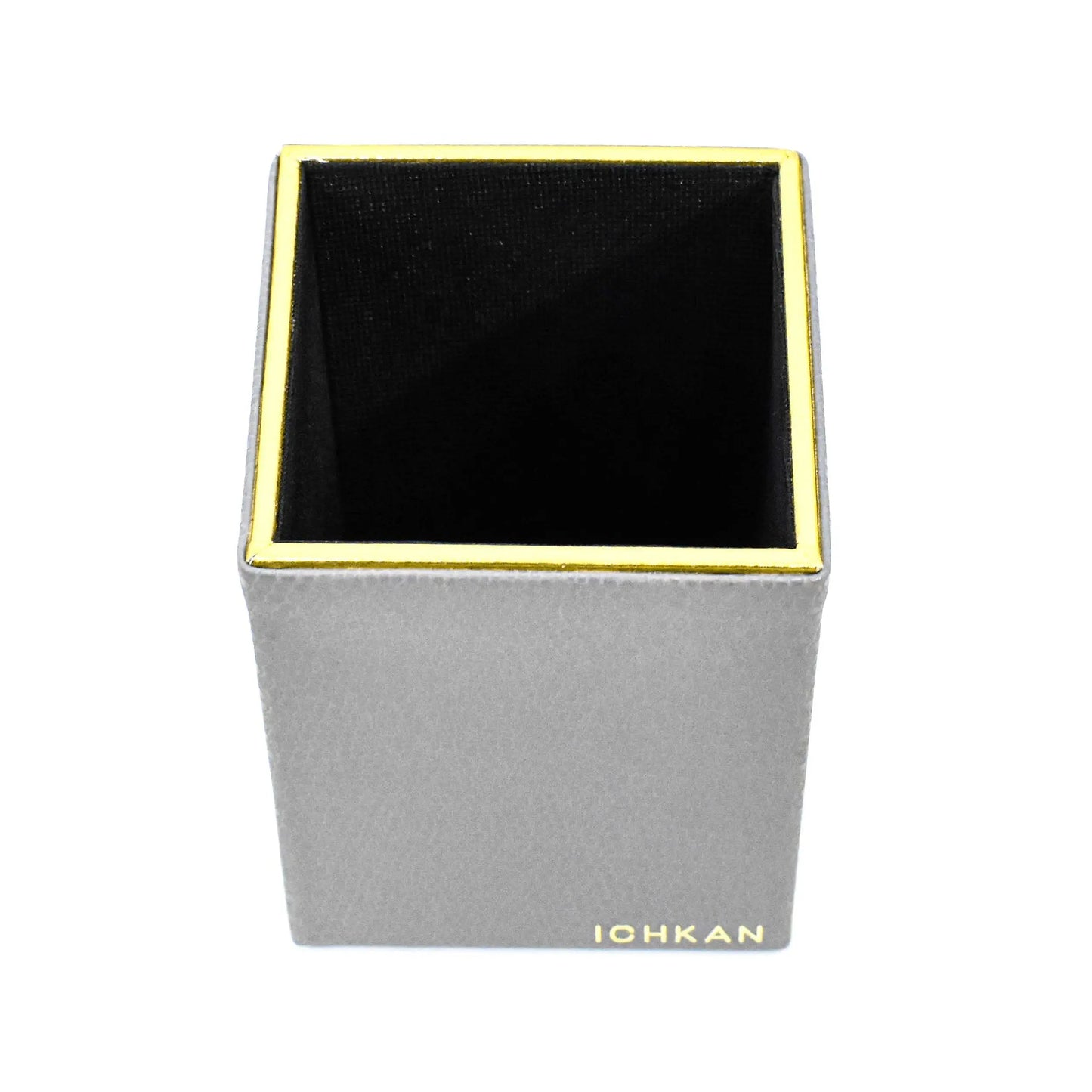 Leatherette Square Pen/Brush Holder | Grey | Serpentine Ichkan