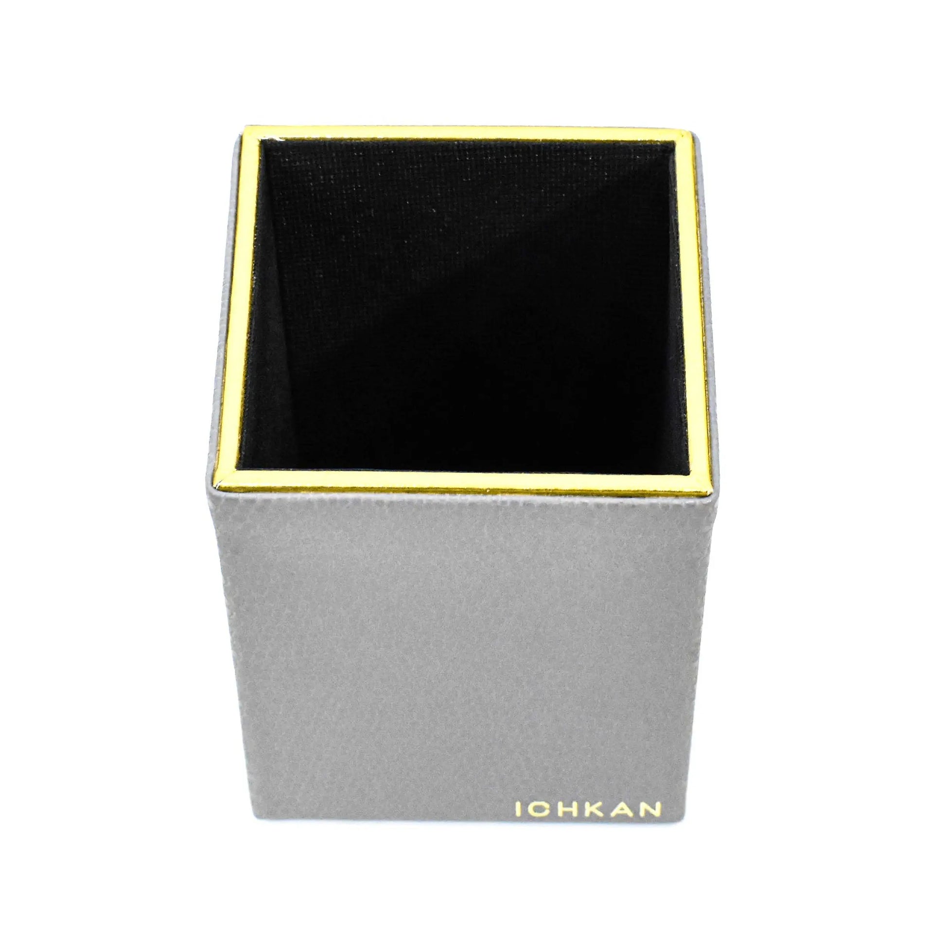 Leatherette Square Pen/Brush Holder | Grey | Serpentine Ichkan