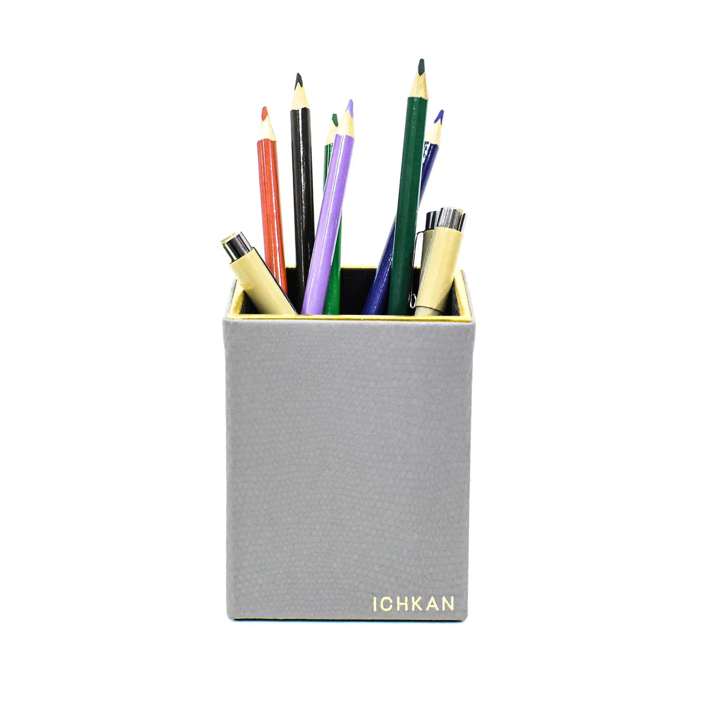 Leatherette Square Pen/Brush Holder | Grey | Serpentine Ichkan