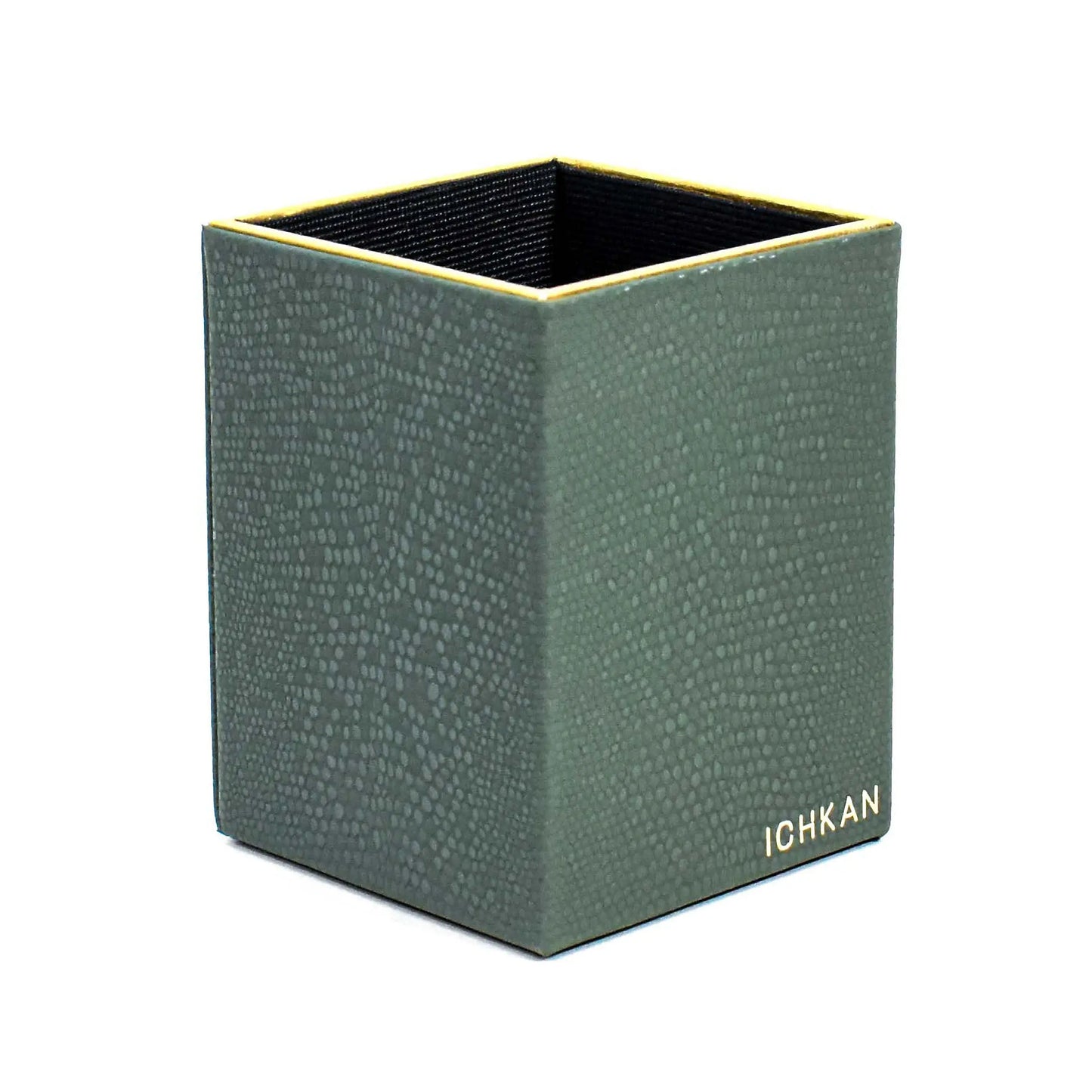 Leatherette Square Pen/Brush Holder | Olive Green | Serpentine Ichkan