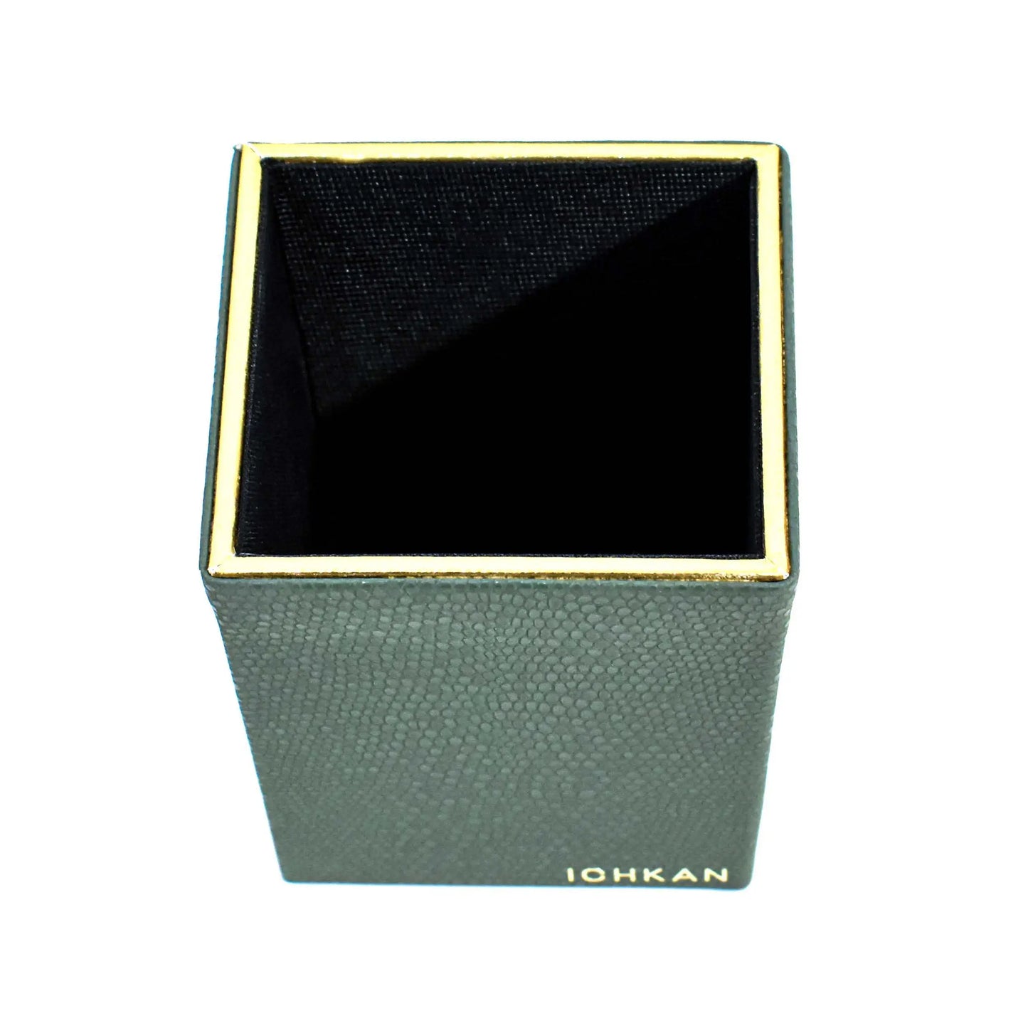 Leatherette Square Pen/Brush Holder | Olive Green | Serpentine Ichkan