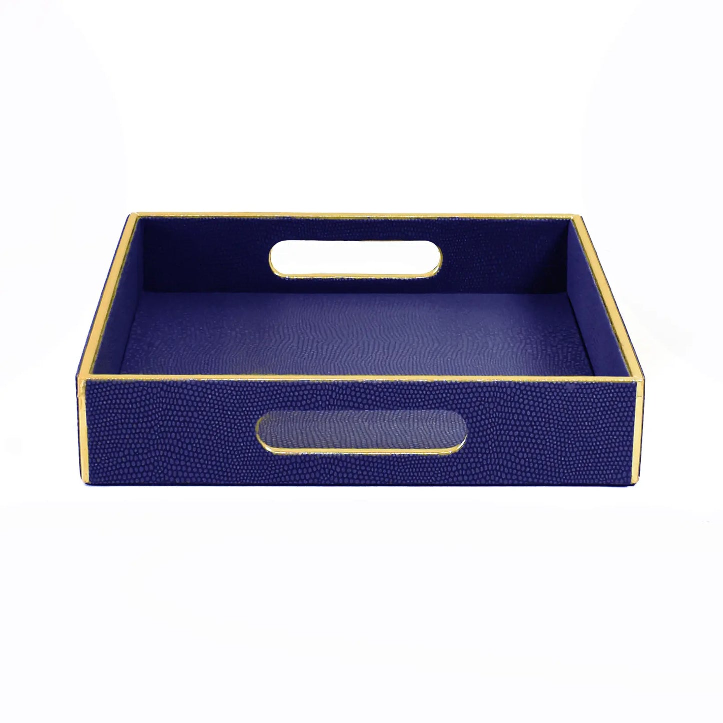 Leatherette Square Serving Tray Small | Blue | Serpentine Ichkan