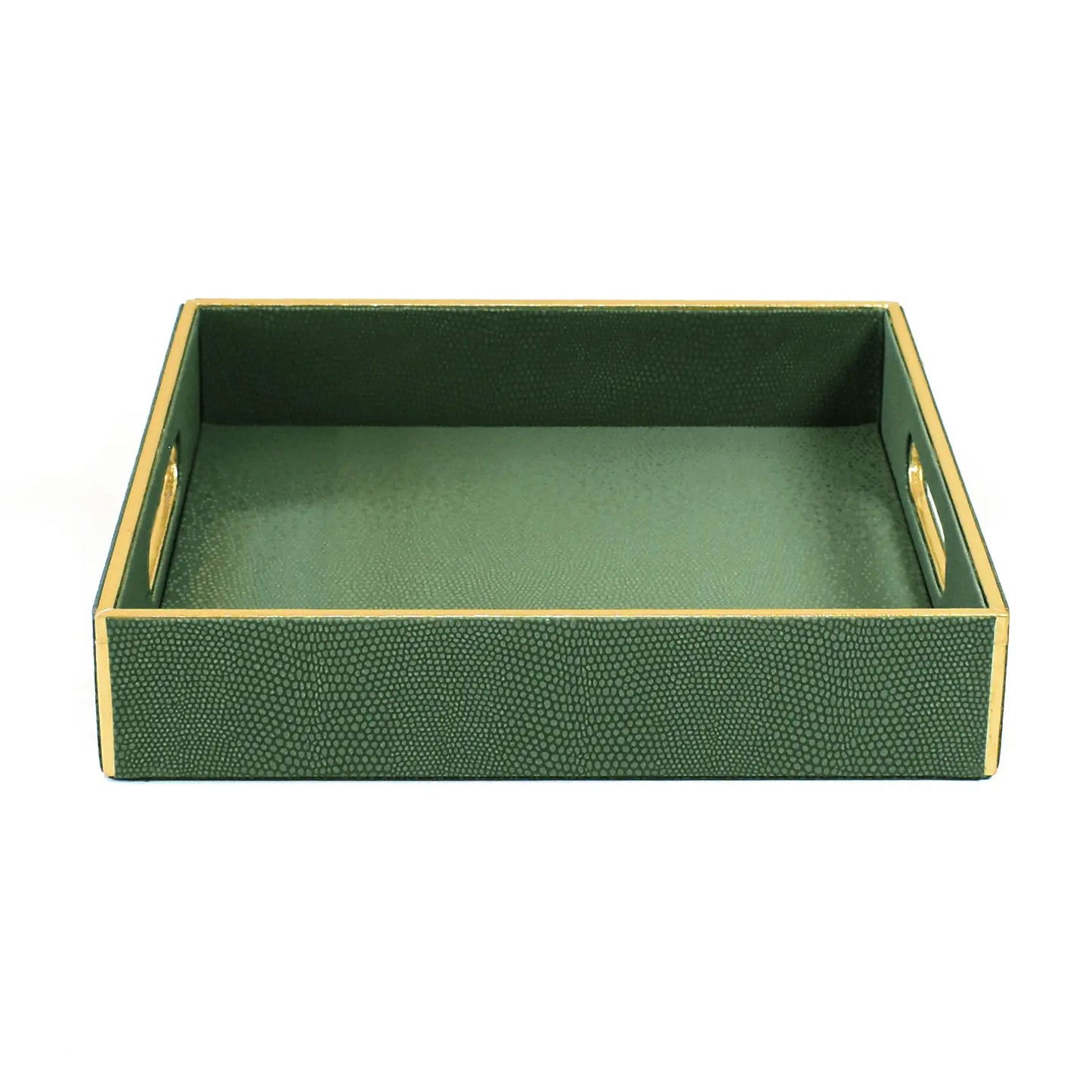Leatherette Square Serving Tray Large | Olive green | Serpentine Ichkan