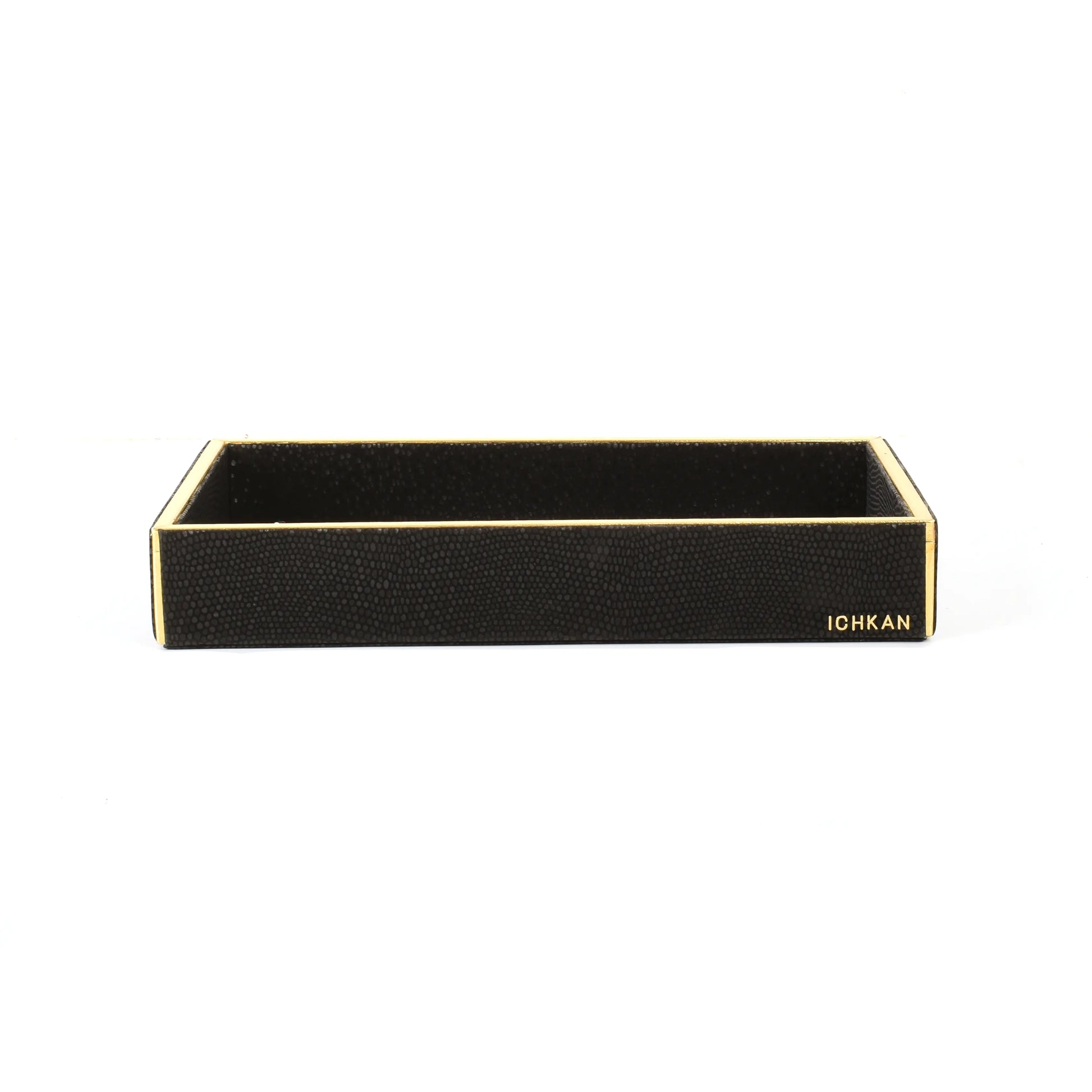 Leatherette Towel/Vanity Tray | Black | Serpentine Ichkan