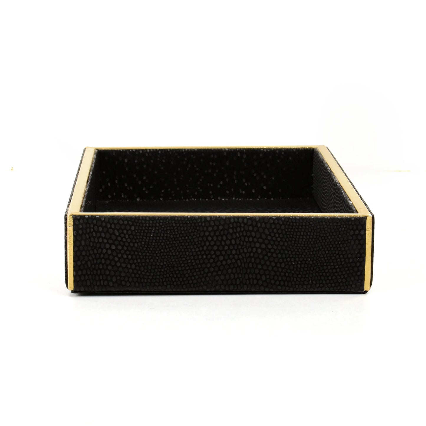 Leatherette Towel/Vanity Tray | Black | Serpentine Ichkan