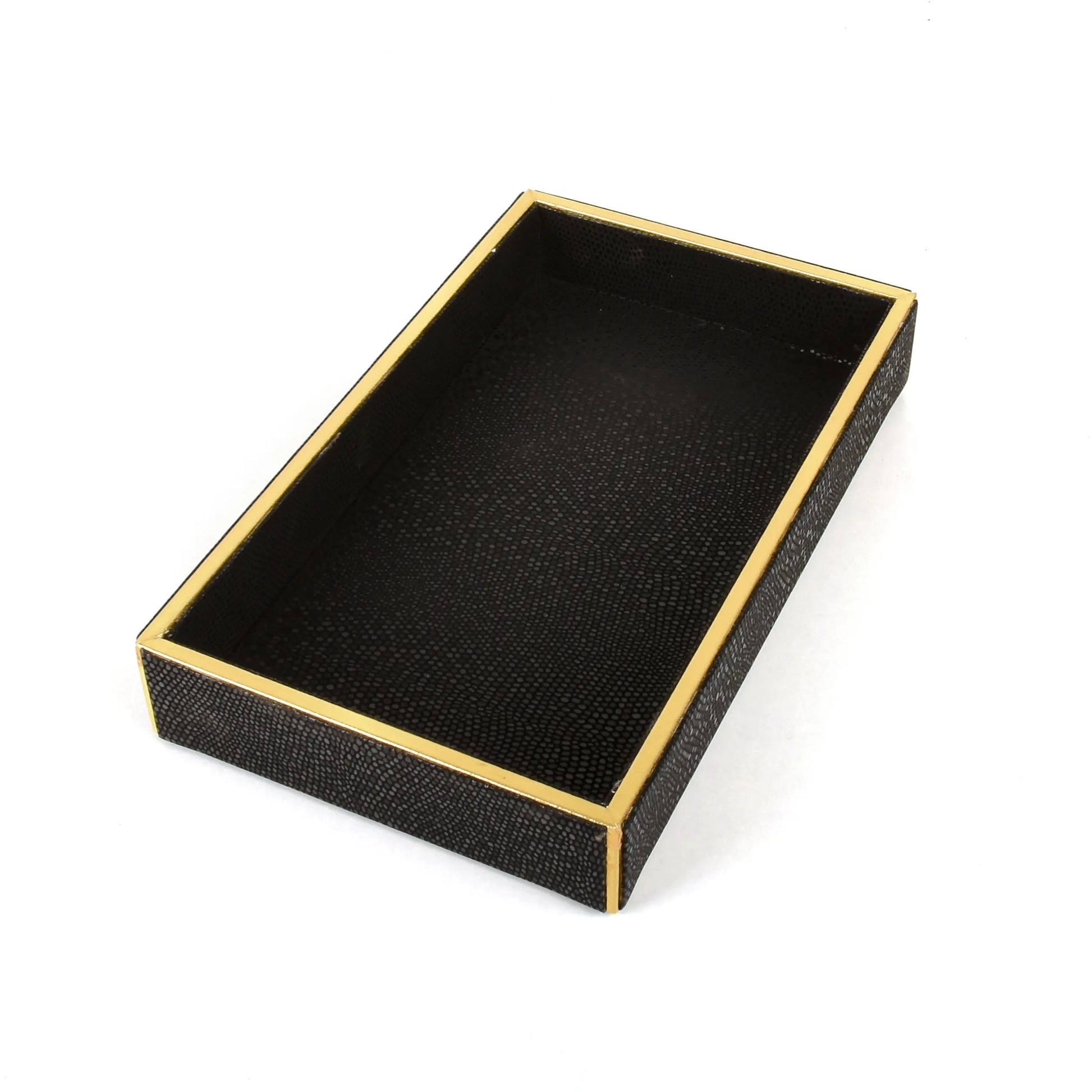 Leatherette Towel/Vanity Tray | Black | Serpentine Ichkan