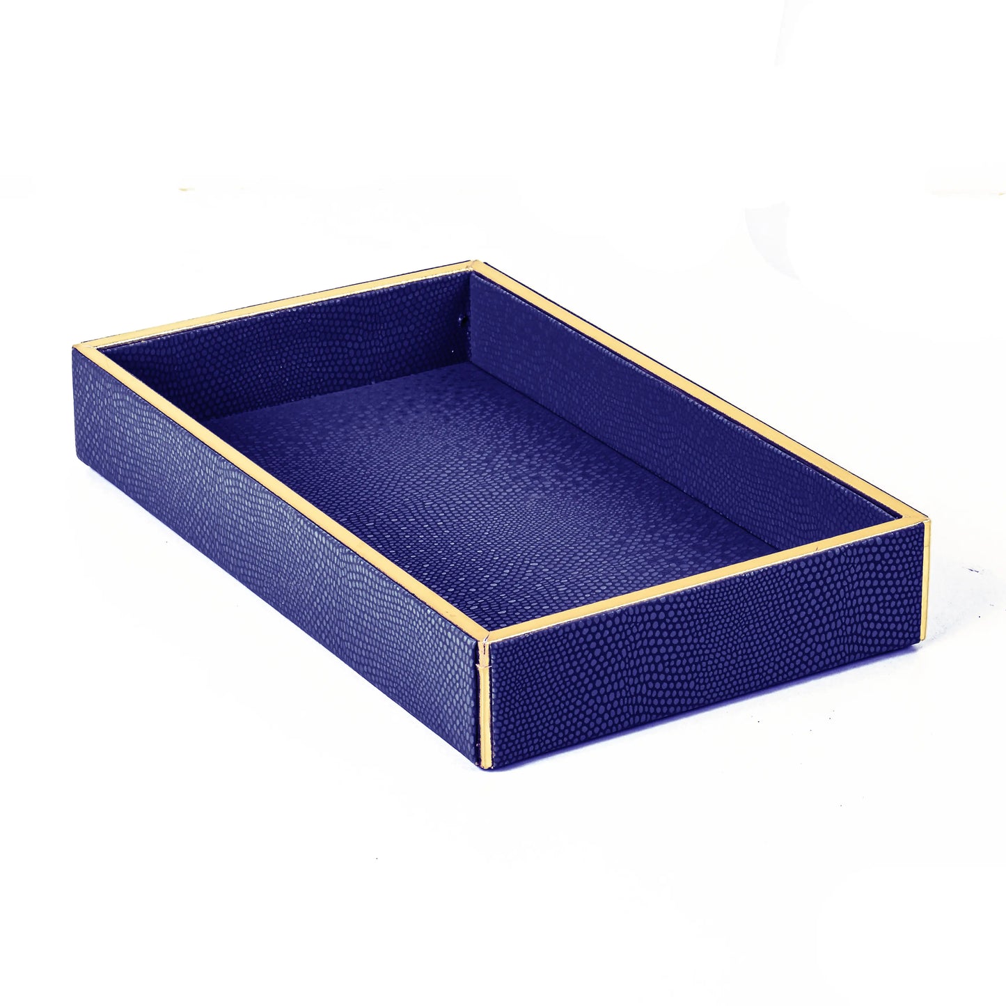 Leatherette Towel/Vanity Tray | Blue | Serpentine Ichkan