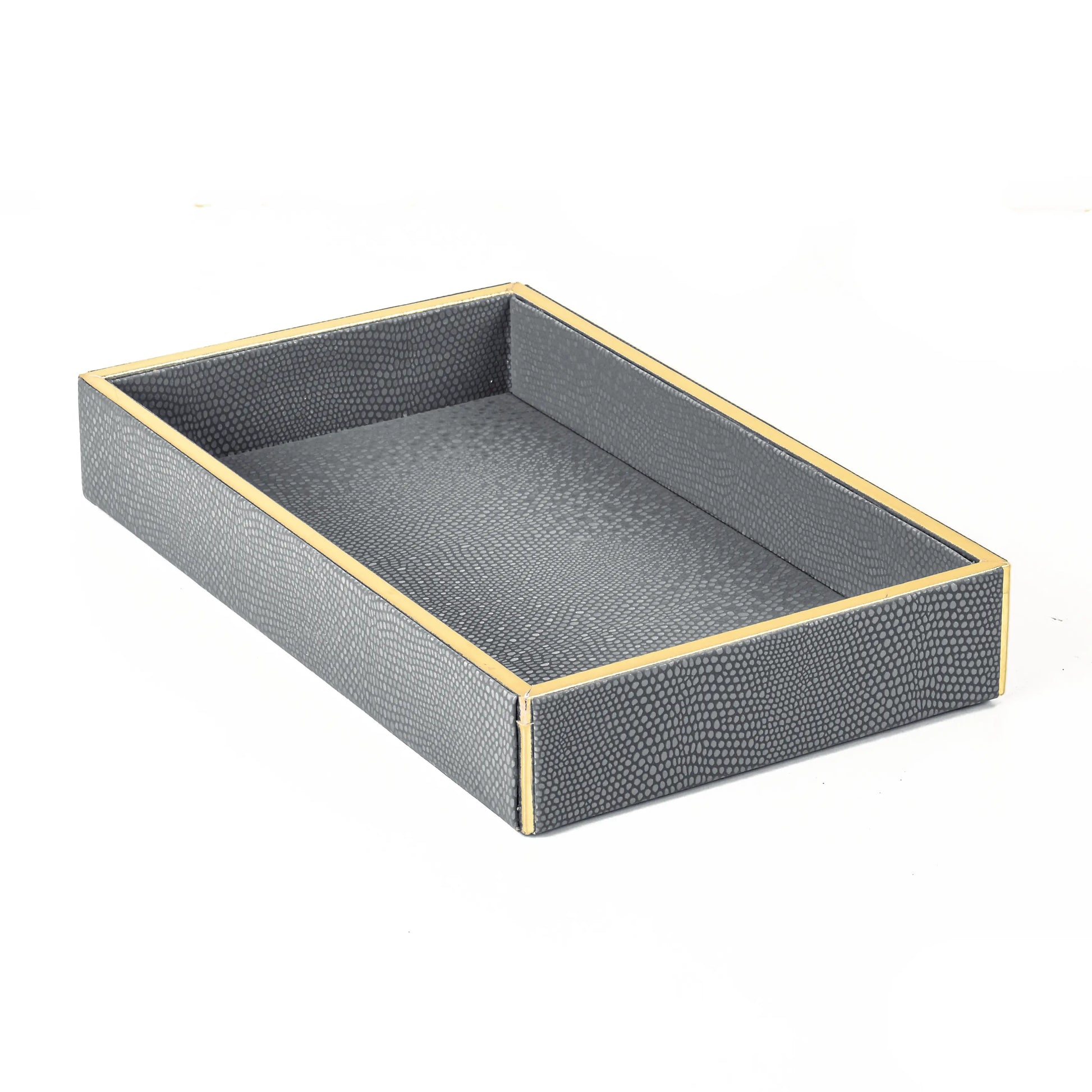 Leatherette Towel/Vanity Tray | Grey | Serpentine Ichkan