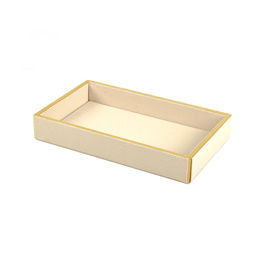 Leatherette Towel/Vanity Tray | Ivory | Serpentine Ichkan