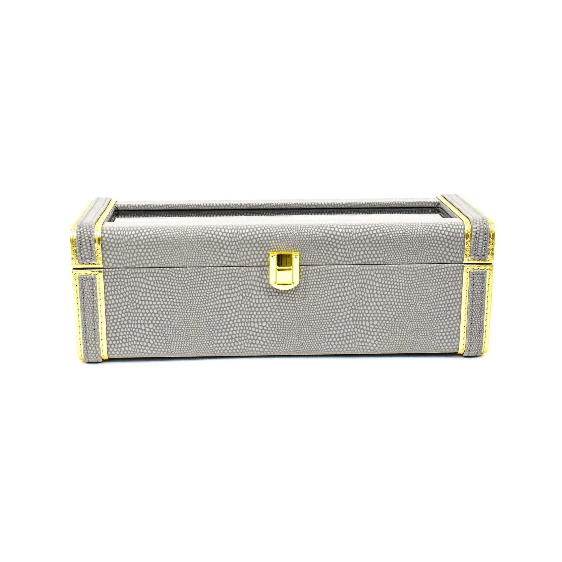 Leatherette Watch Storage and Organiser Box 4 Partition | Grey | Serpentine Ichkan