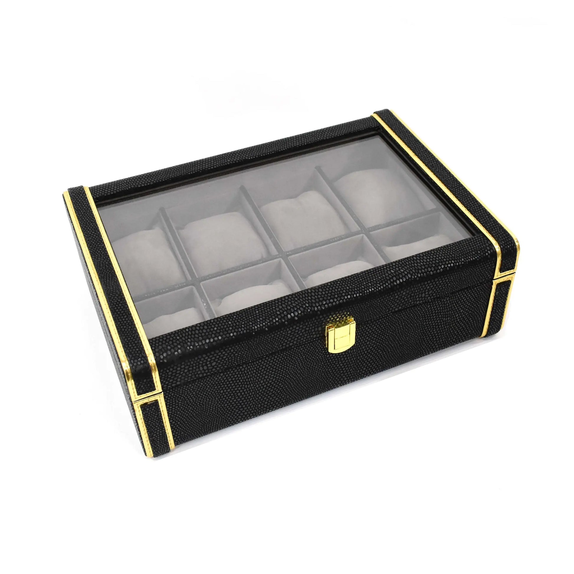 Leatherette Watch Storage and Organiser Box 8 Partition | Black | Serpentine Ichkan
