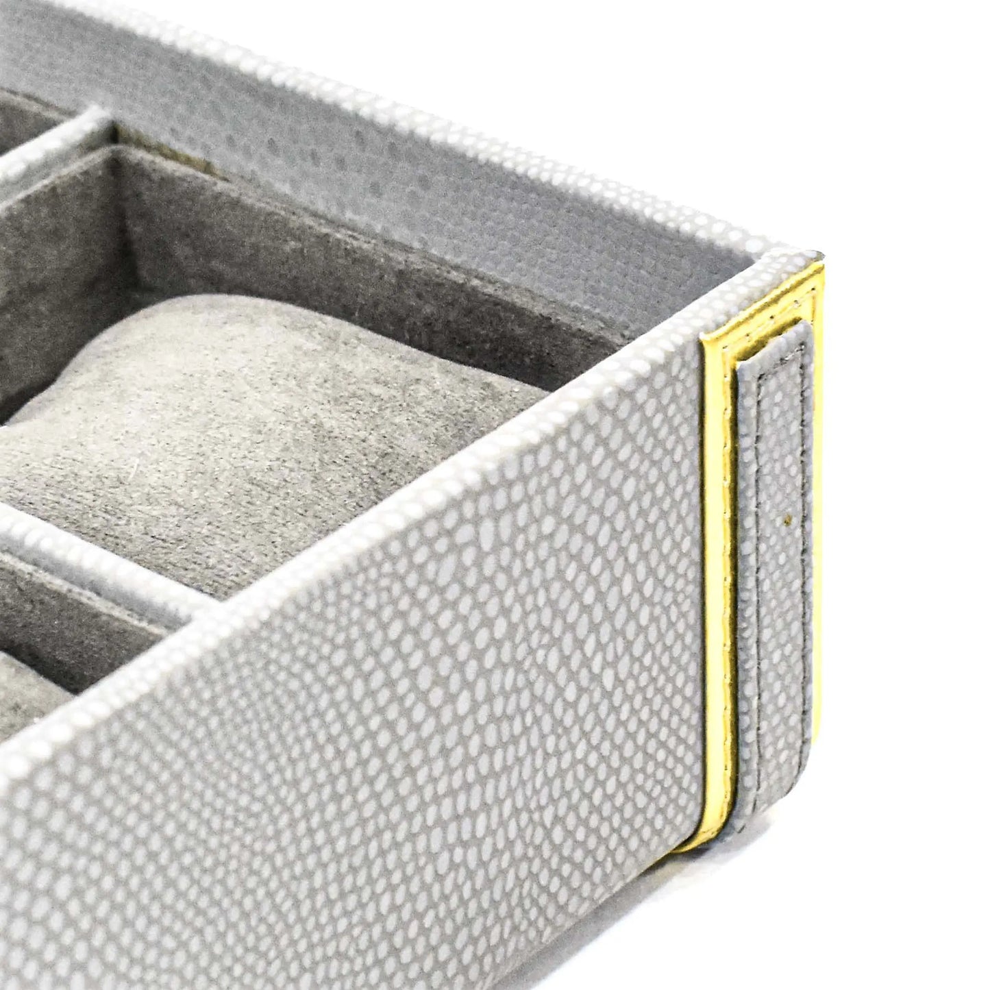 Leatherette Watch Storage and Organiser Box 8 Partition | Grey | Serpentine Ichkan