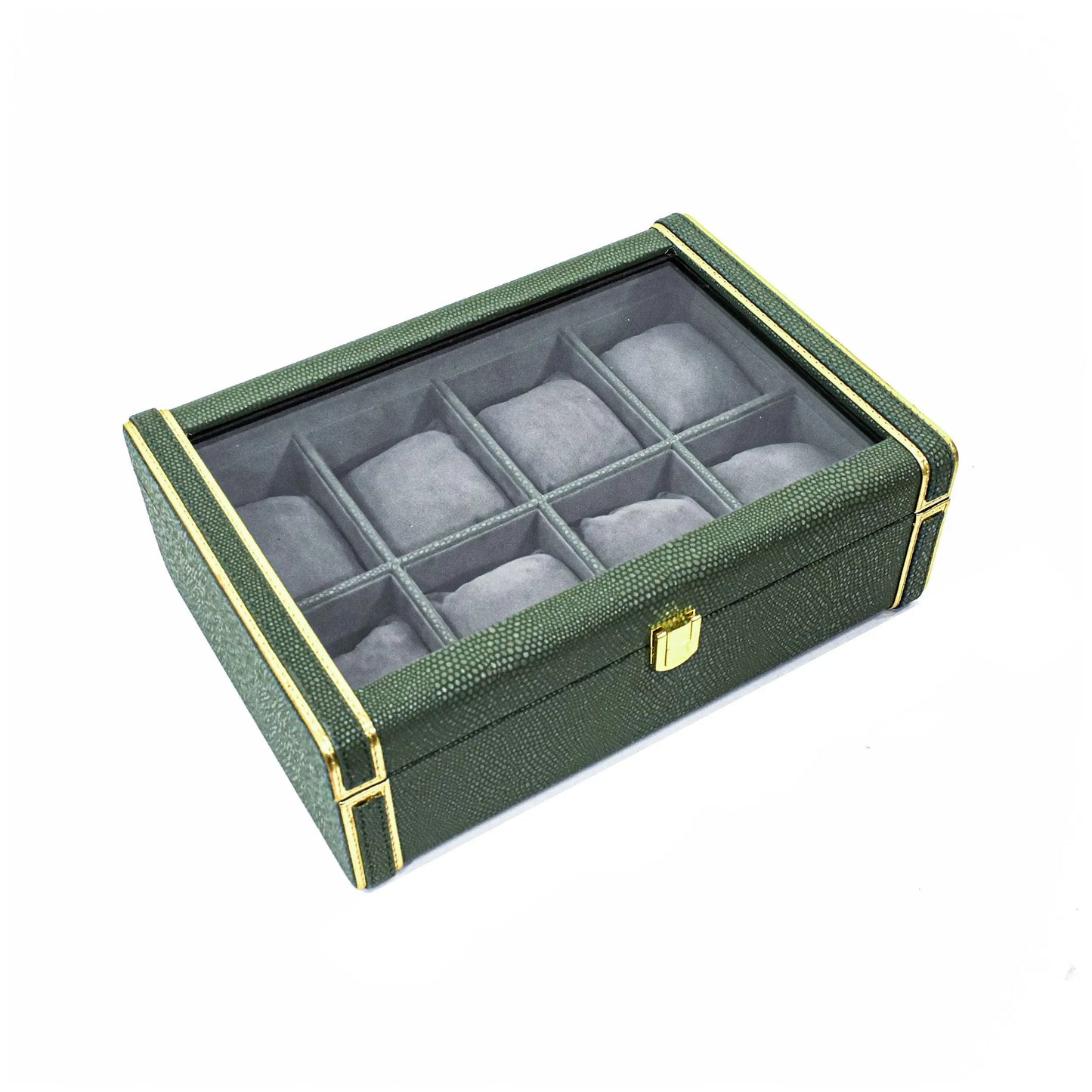 Leatherette Watch Storage and Organiser Box 8 Partition | Olive Green | Serpentine Ichkan