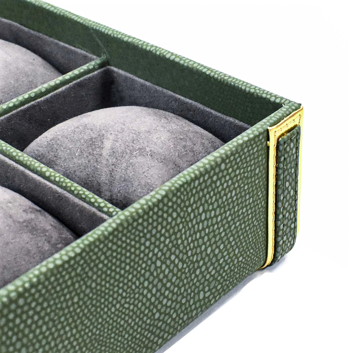Leatherette Watch Storage and Organiser Box 8 Partition | Olive Green | Serpentine Ichkan
