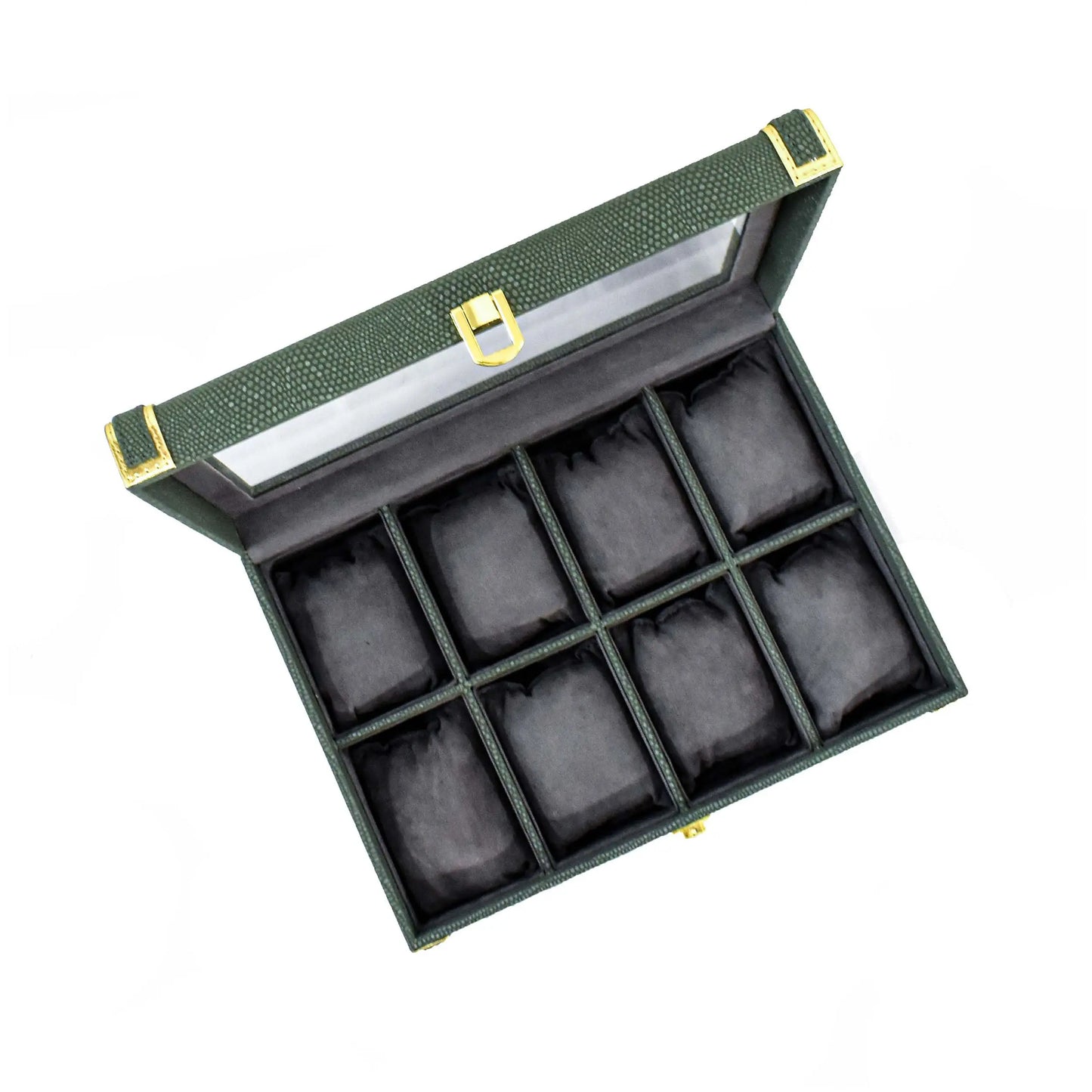Leatherette Watch Storage and Organiser Box 8 Partition | Olive Green | Serpentine Ichkan
