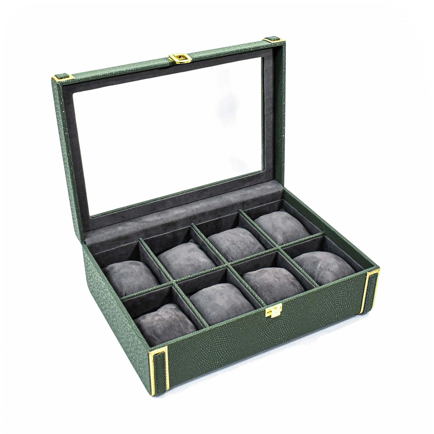 Leatherette Watch Storage and Organiser Box 8 Partition | Olive Green | Serpentine Ichkan